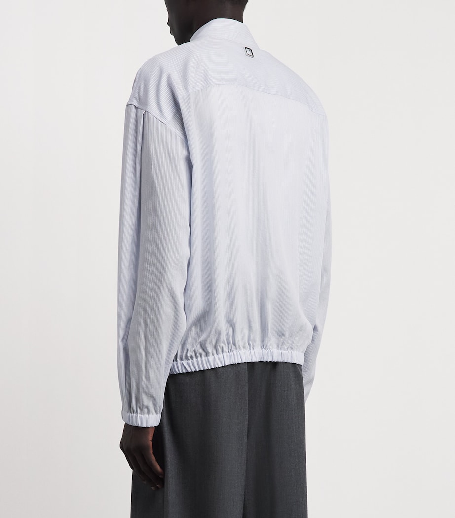 Wooyoungmi Mens Stripe Zip-Up Shirt Blue Image 5