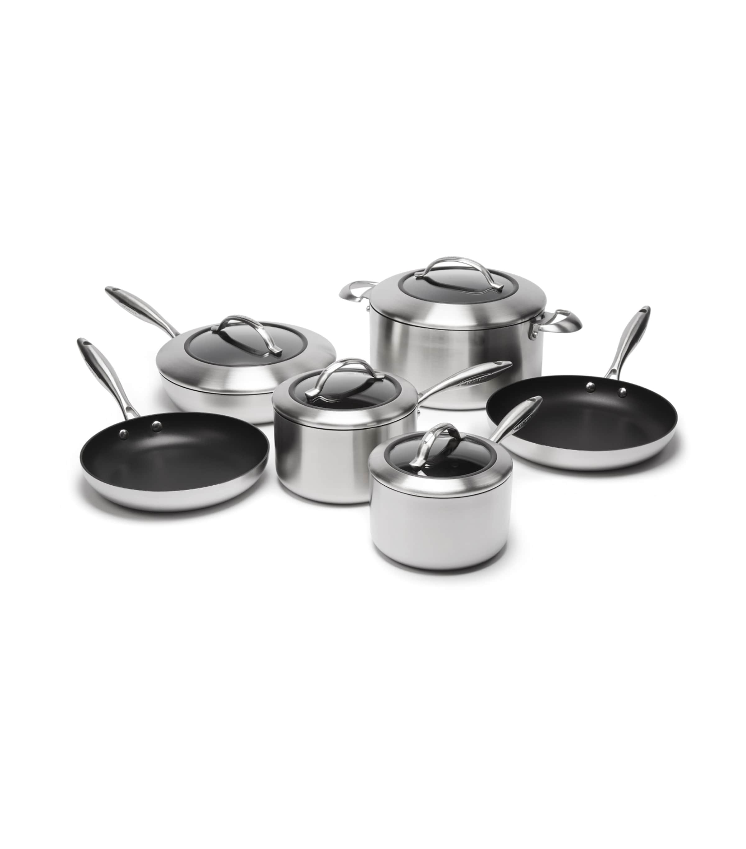 Scanpan CTX Set Pentole 10 Pezzi In Acciaio Inox Con Antiaderente Stratanium: Padelle E Casseruole Per Induzione, Prodotto In Danimarca