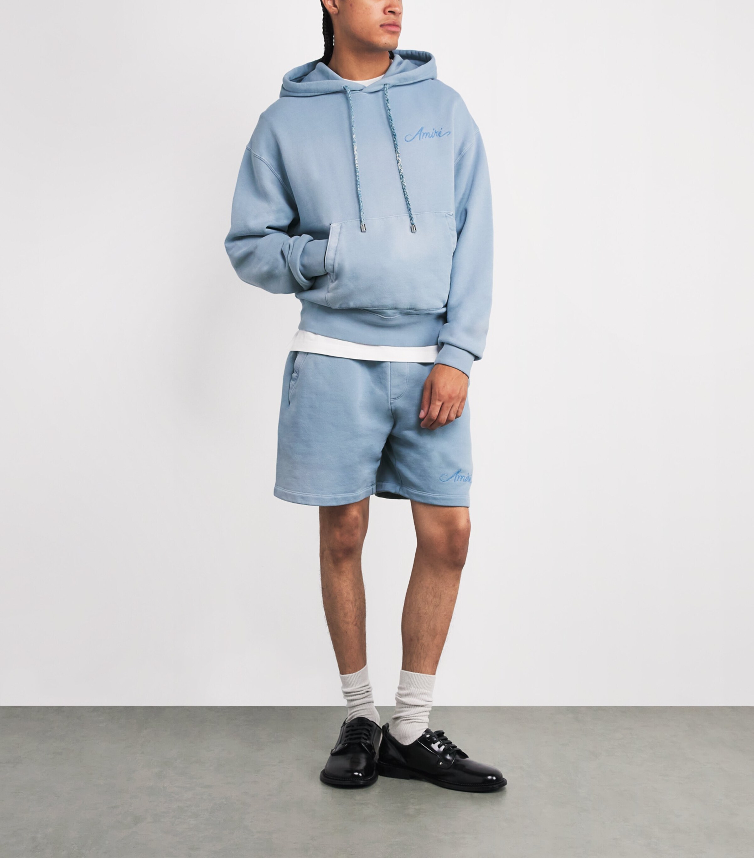 AMIRI Blue Cotton Bleach Bandana Hoodie | Harrods US