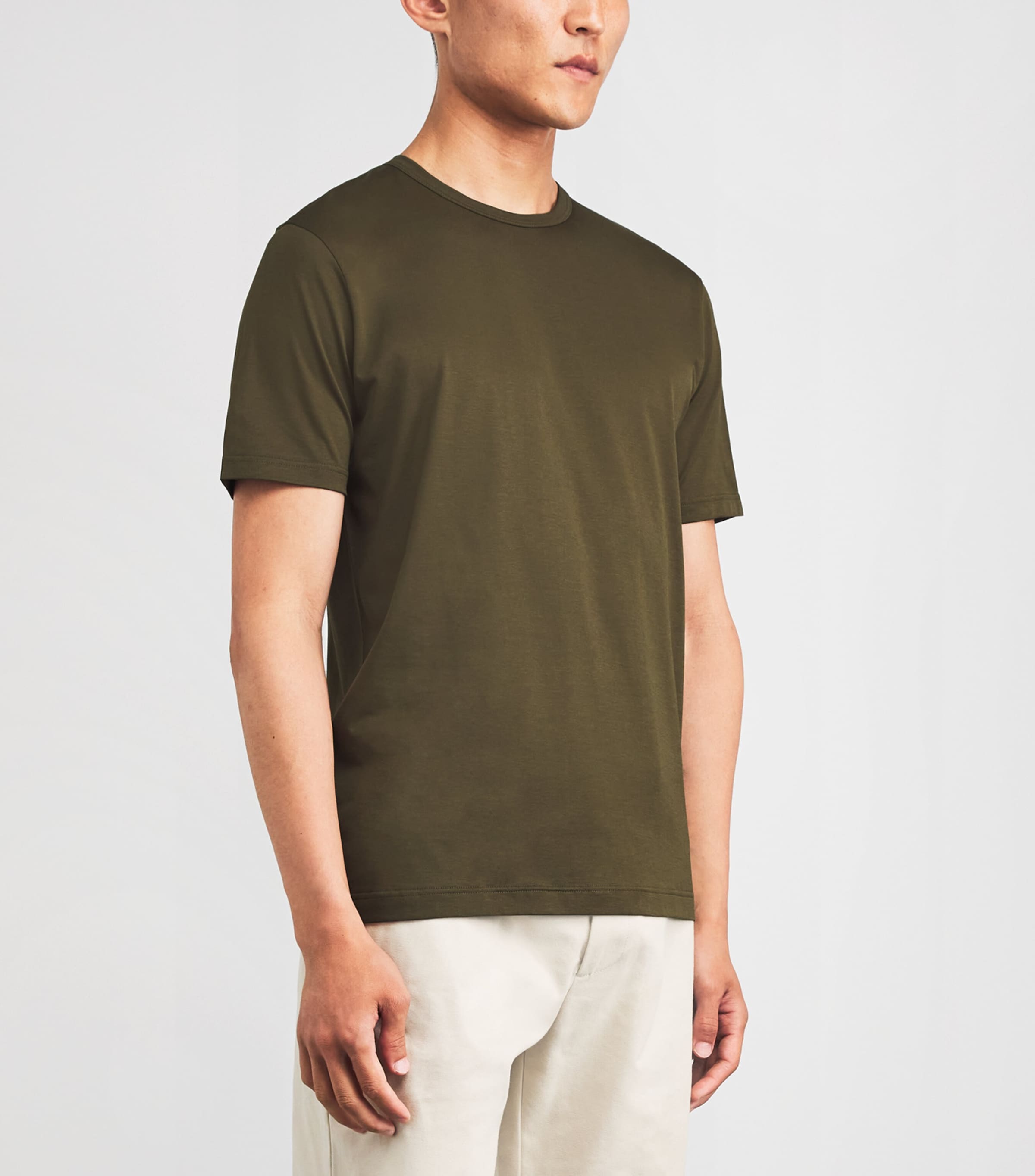 Sunspel Mens Supima Cotton Classic T-Shirt Loden Green Image 4