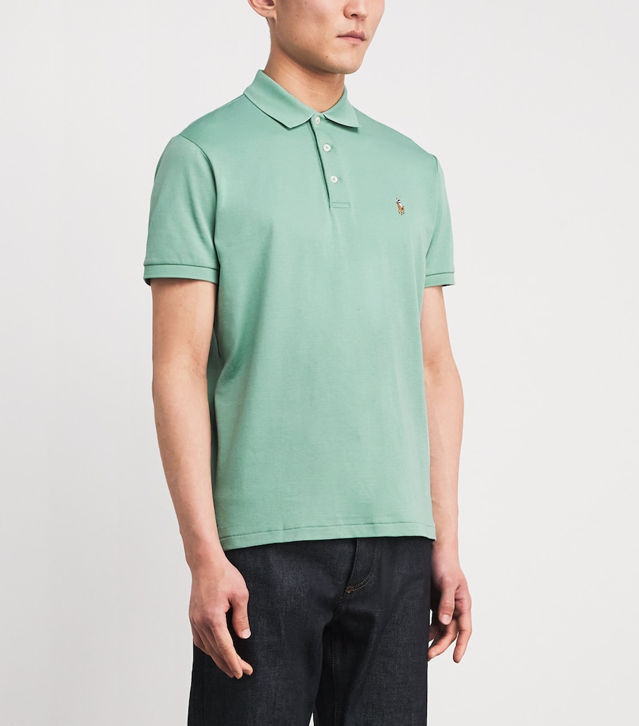 Pima Cotton Slim Polo Shirt FADED MINT Image 3