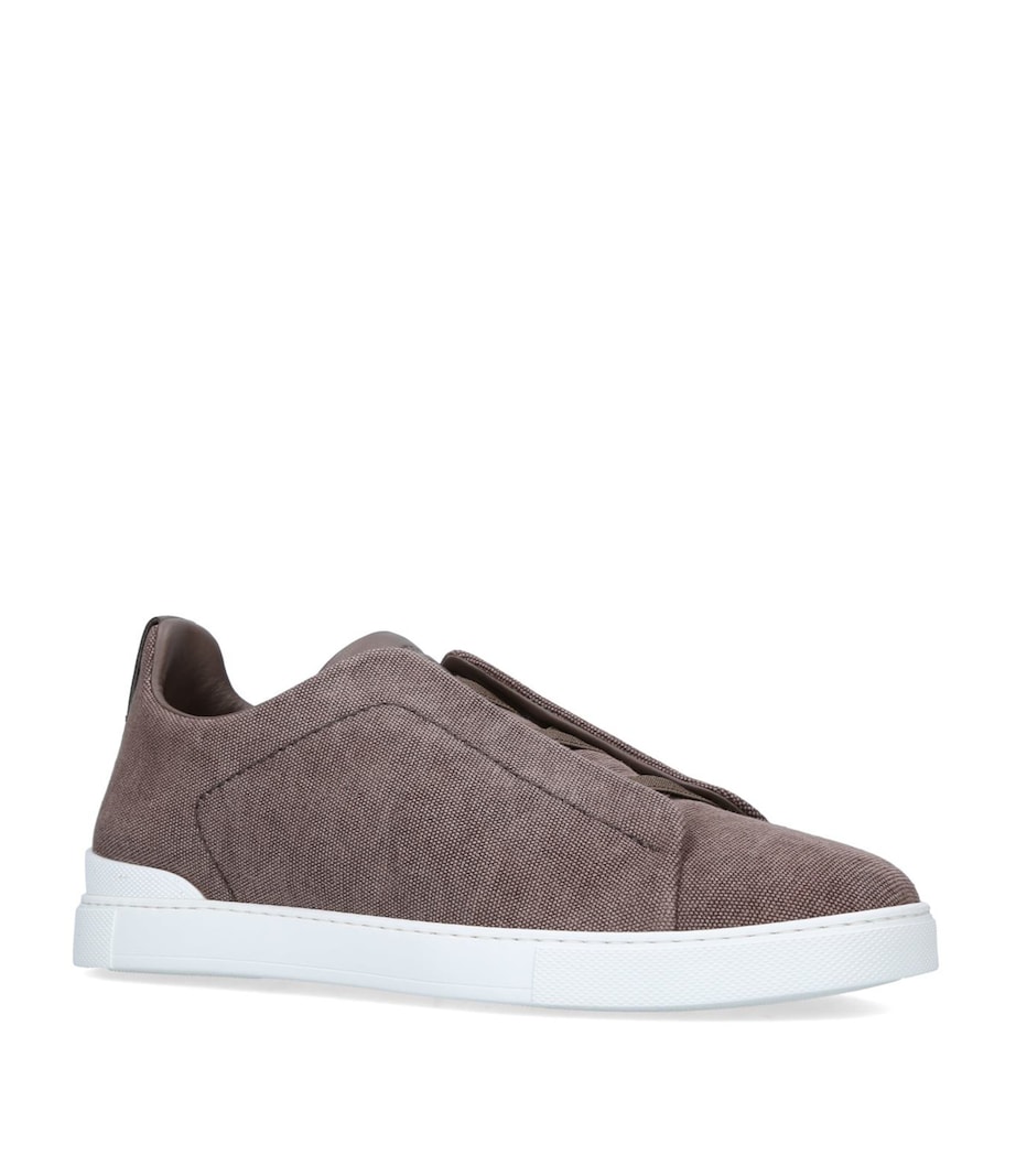 Canvas Triple Stitch Sneakers BROWN Image 3