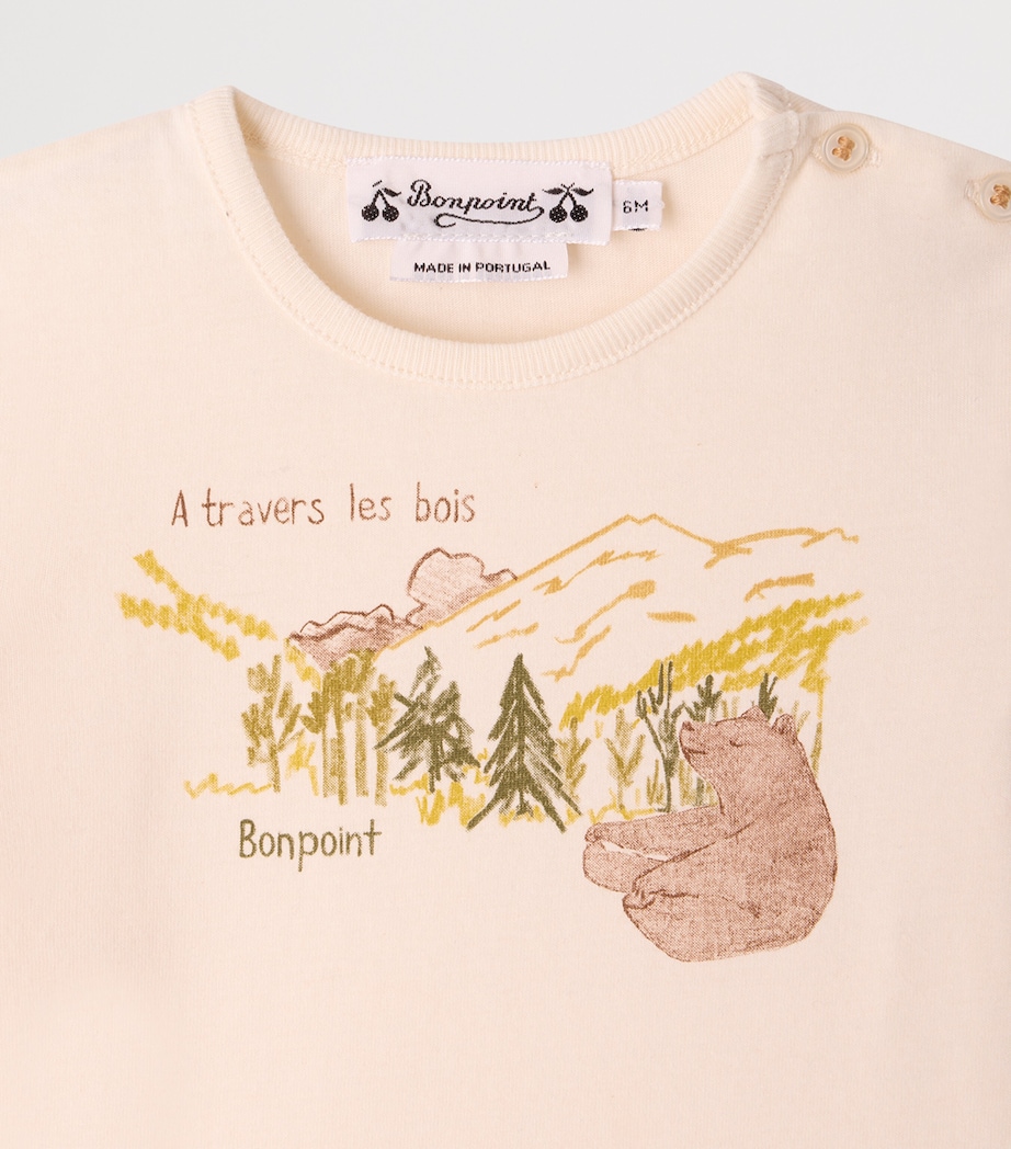 Bonpoint Cotton Bear Print T-shirt (6-18 Months) Upb Ivoire Image 3