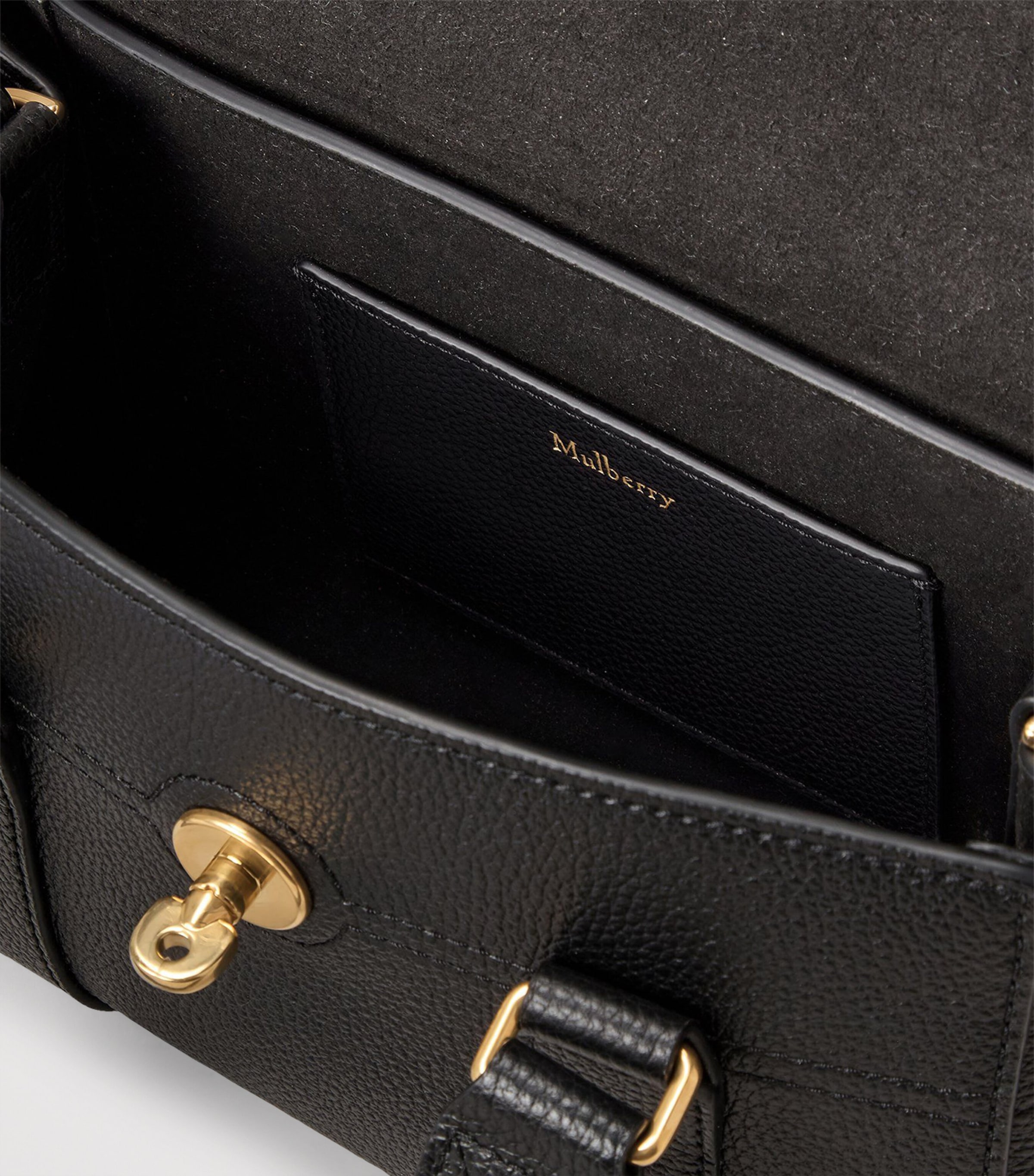 Mini Leather Bayswater Satchel Bag BLACK Image 5