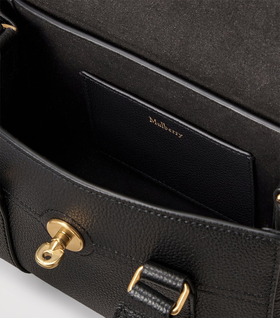 Mini Leather Bayswater Satchel Bag BLACK Image 5