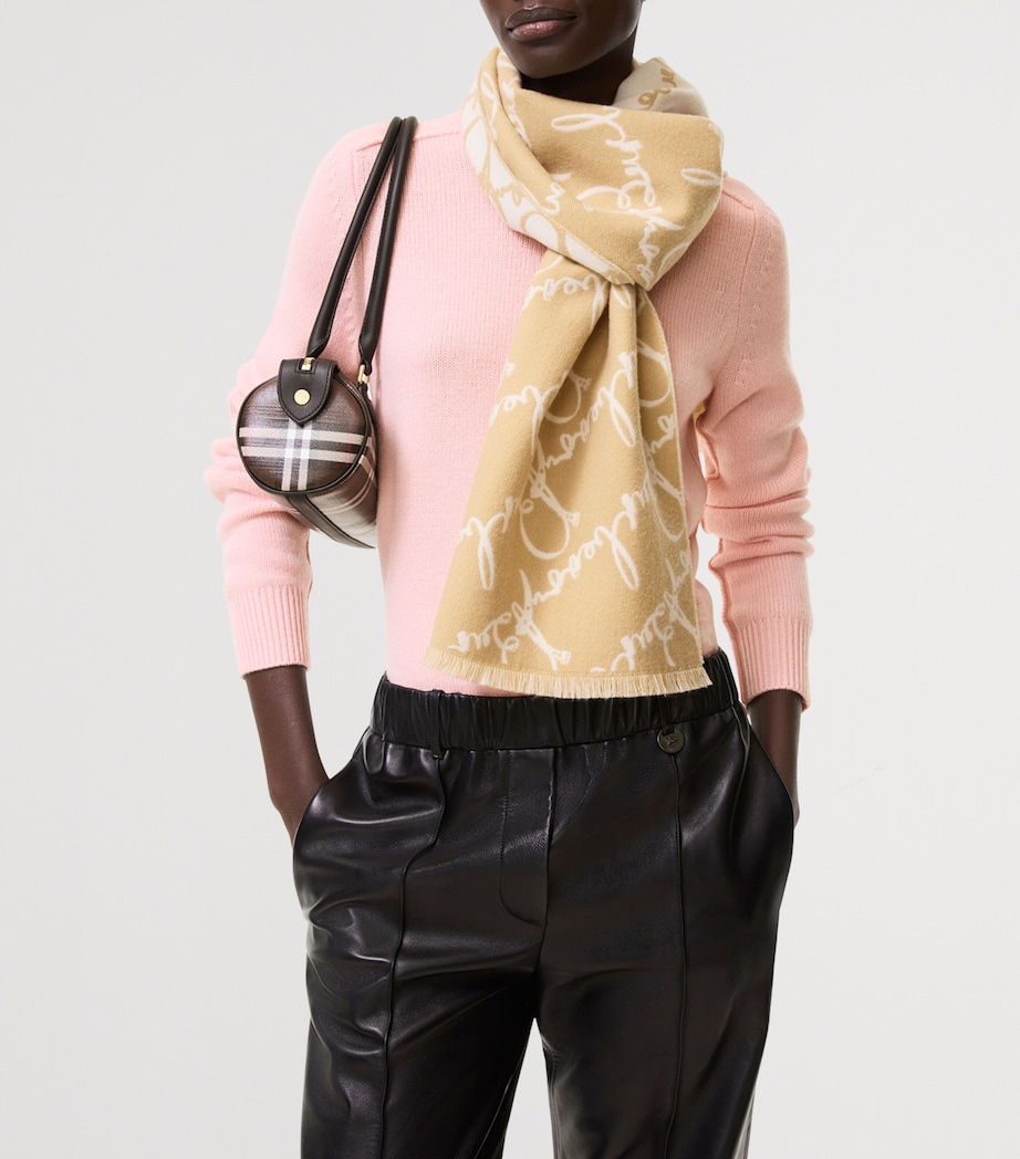 Burberry Wool Belt Logo Scarf Sand/neutral Image 2