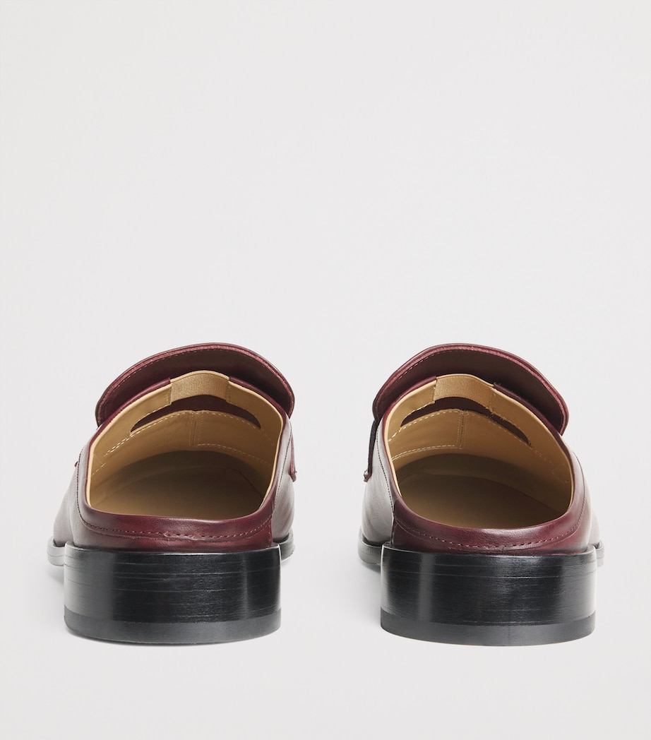 Leather Slip-On Loafers T2353 - BLACK Image 4