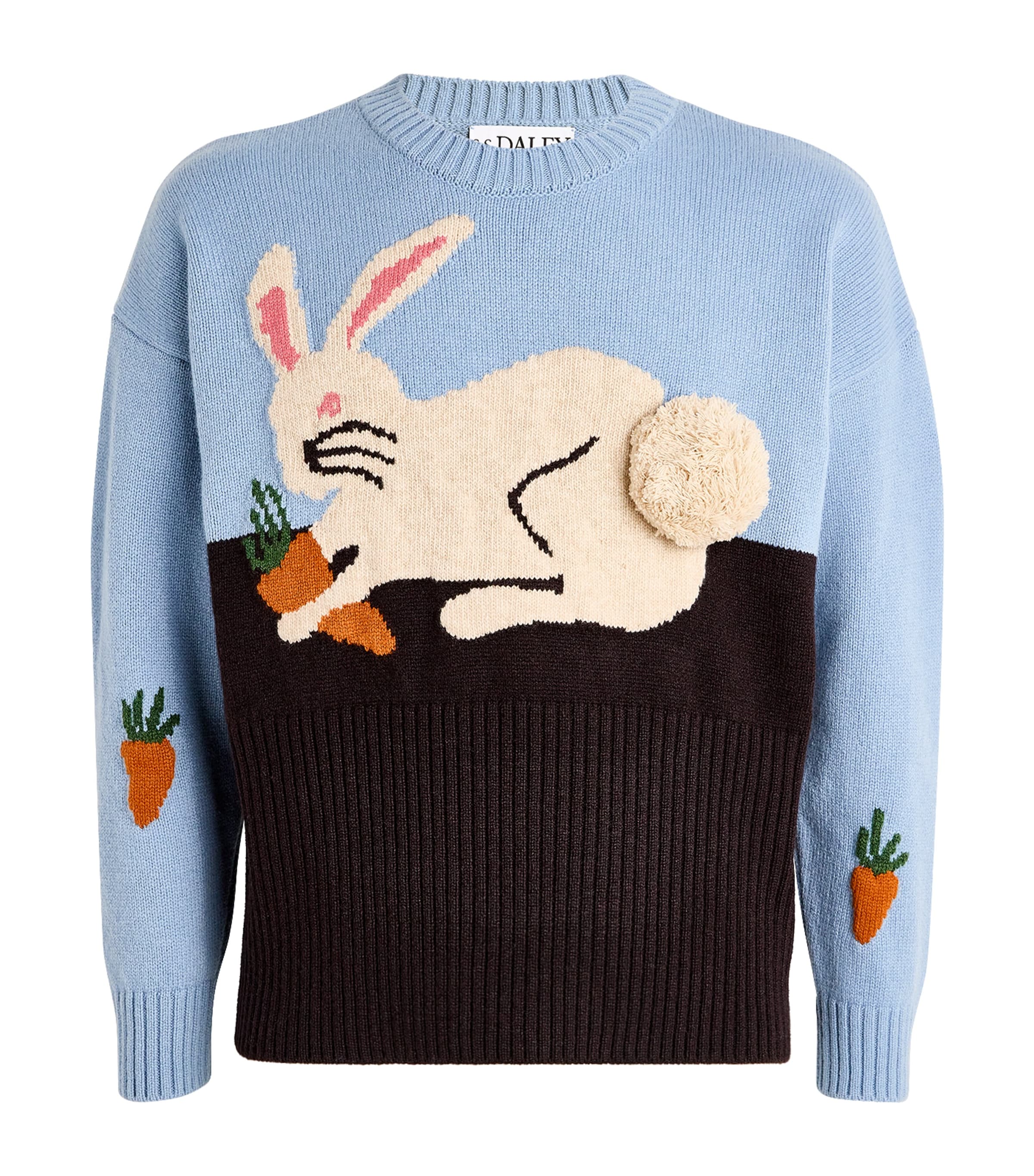 Shop S.s.daley Wool Bunny Hector Sweater In Blue