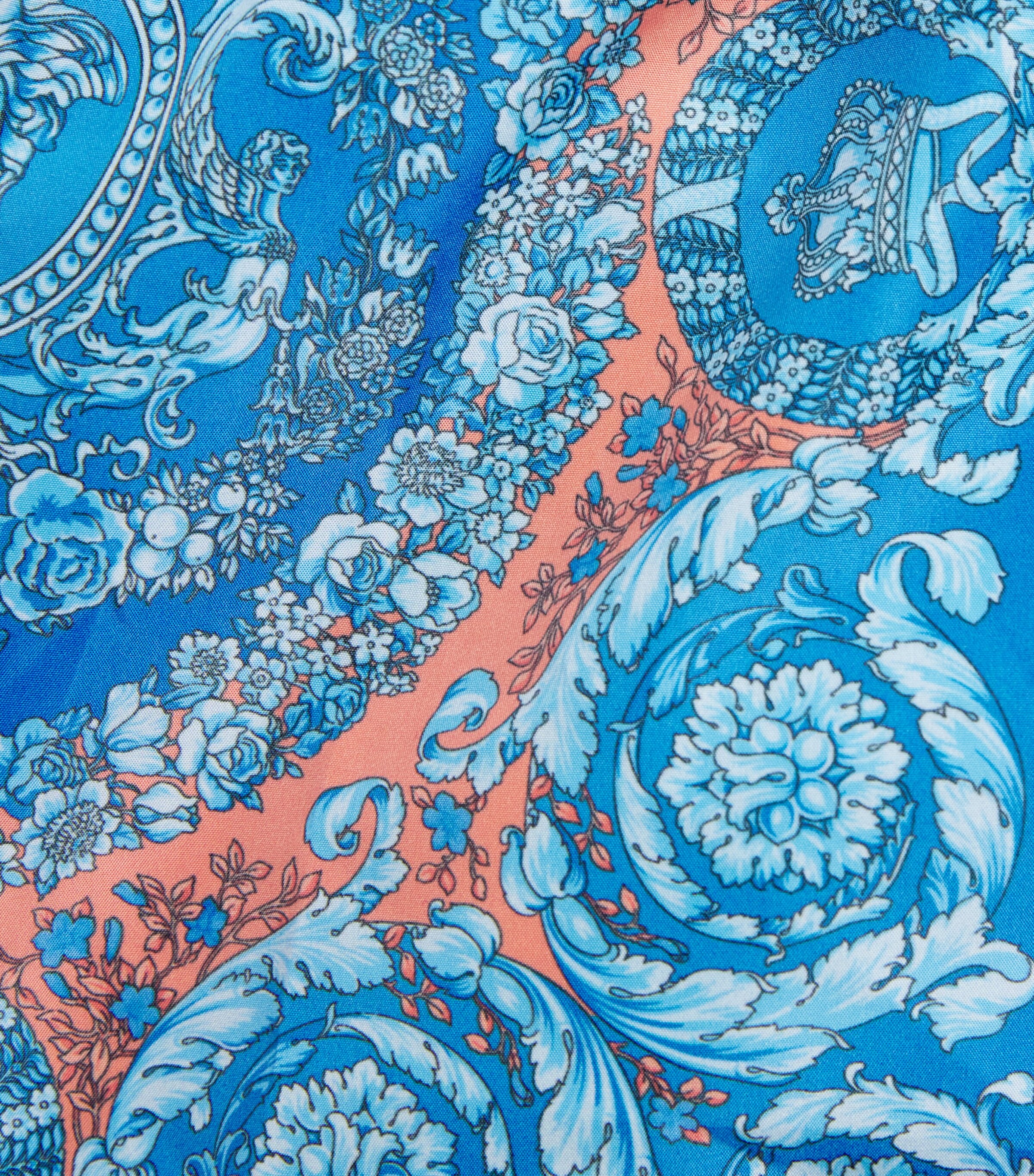 Versace Kids Electric Barocco Print Swim Shorts (6-14 Years) Blu+ap Mlk Image 3