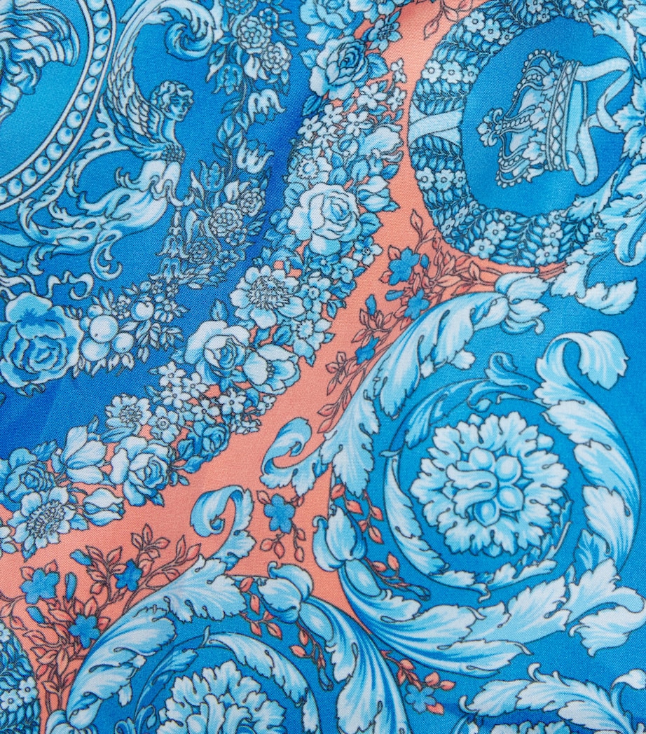 Versace Kids Electric Barocco Print Swim Shorts (6-14 Years) Blu+ap Mlk Image 3