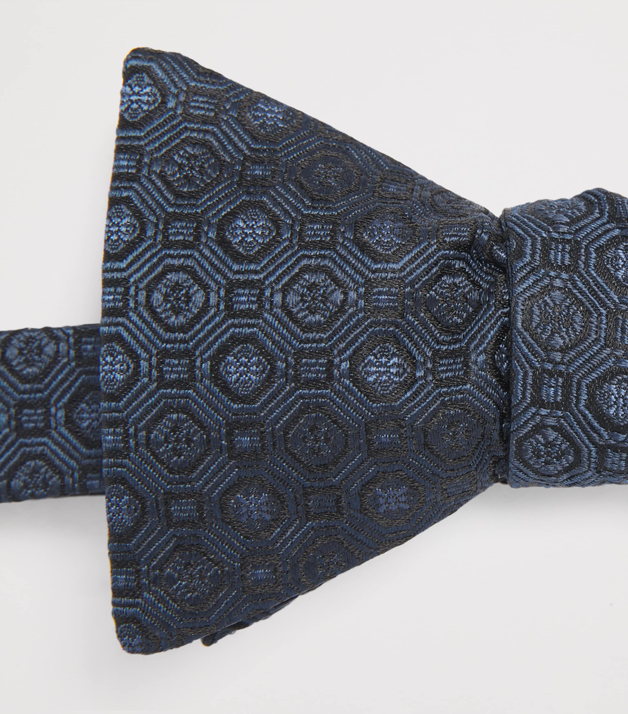 Eton Silk Medallion Bow Tie Navy Blue Image 3