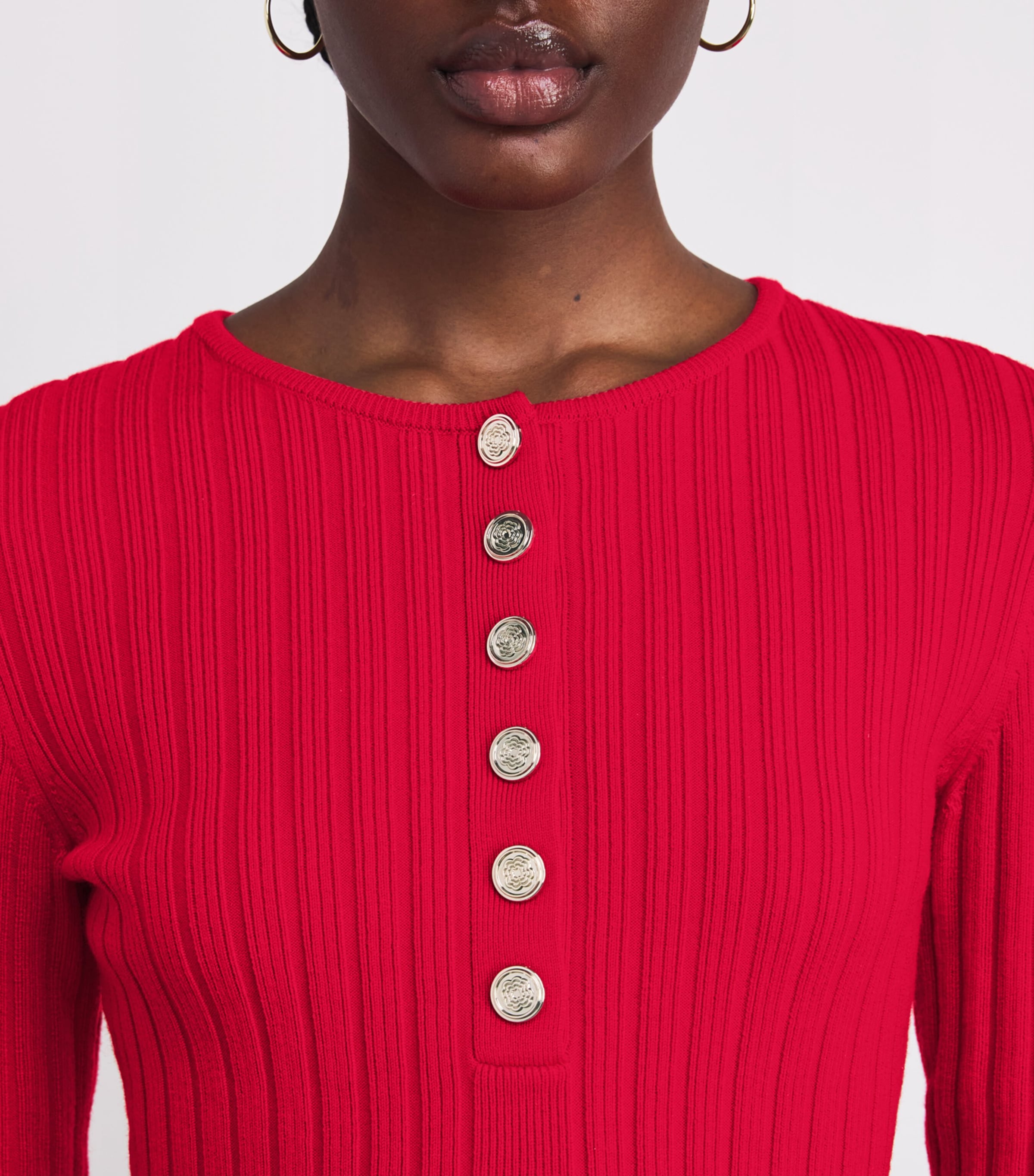 Knitted Mini Dress RED Image 4