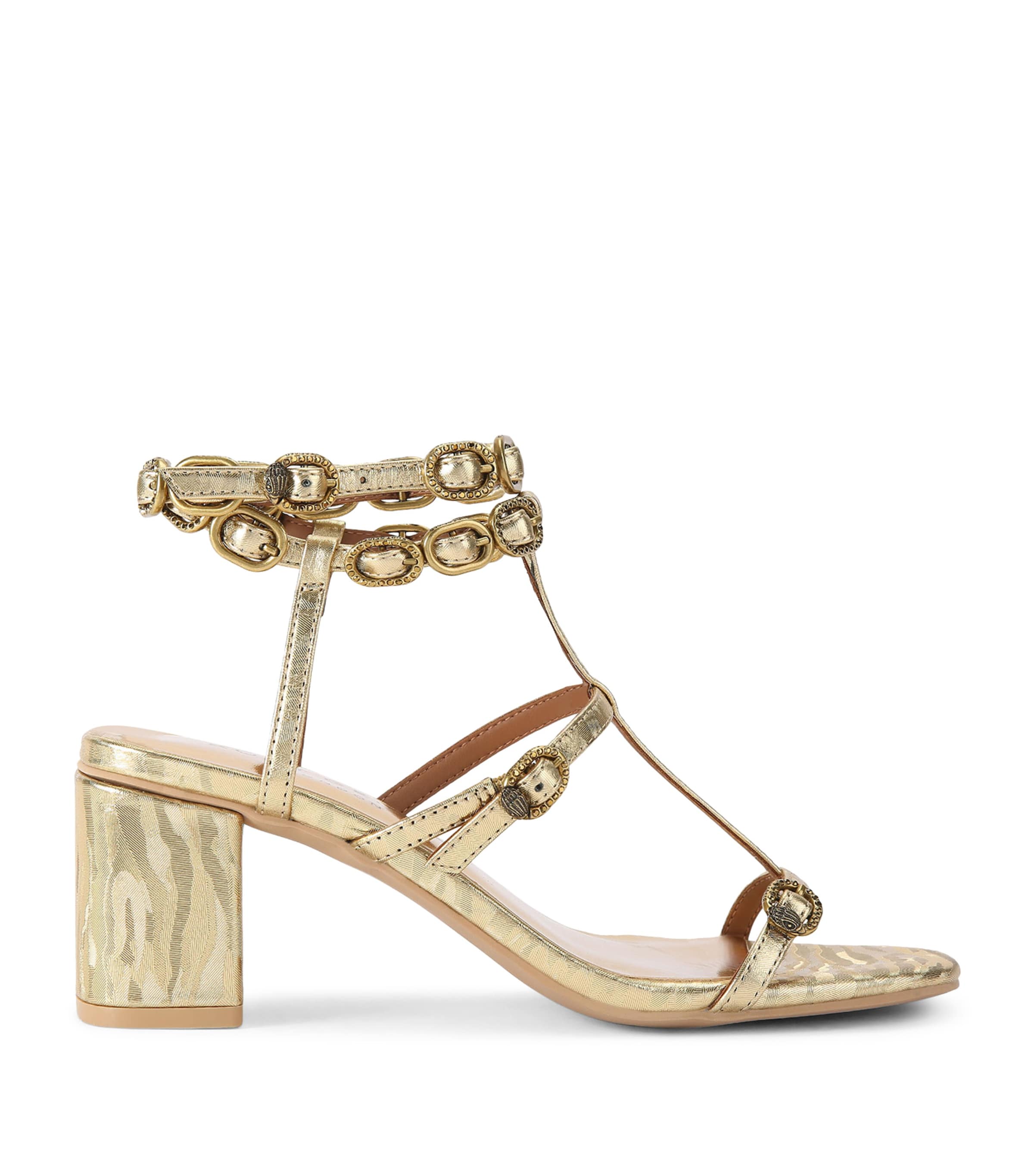 Leather Regent Block Sandals GOLD Image 1