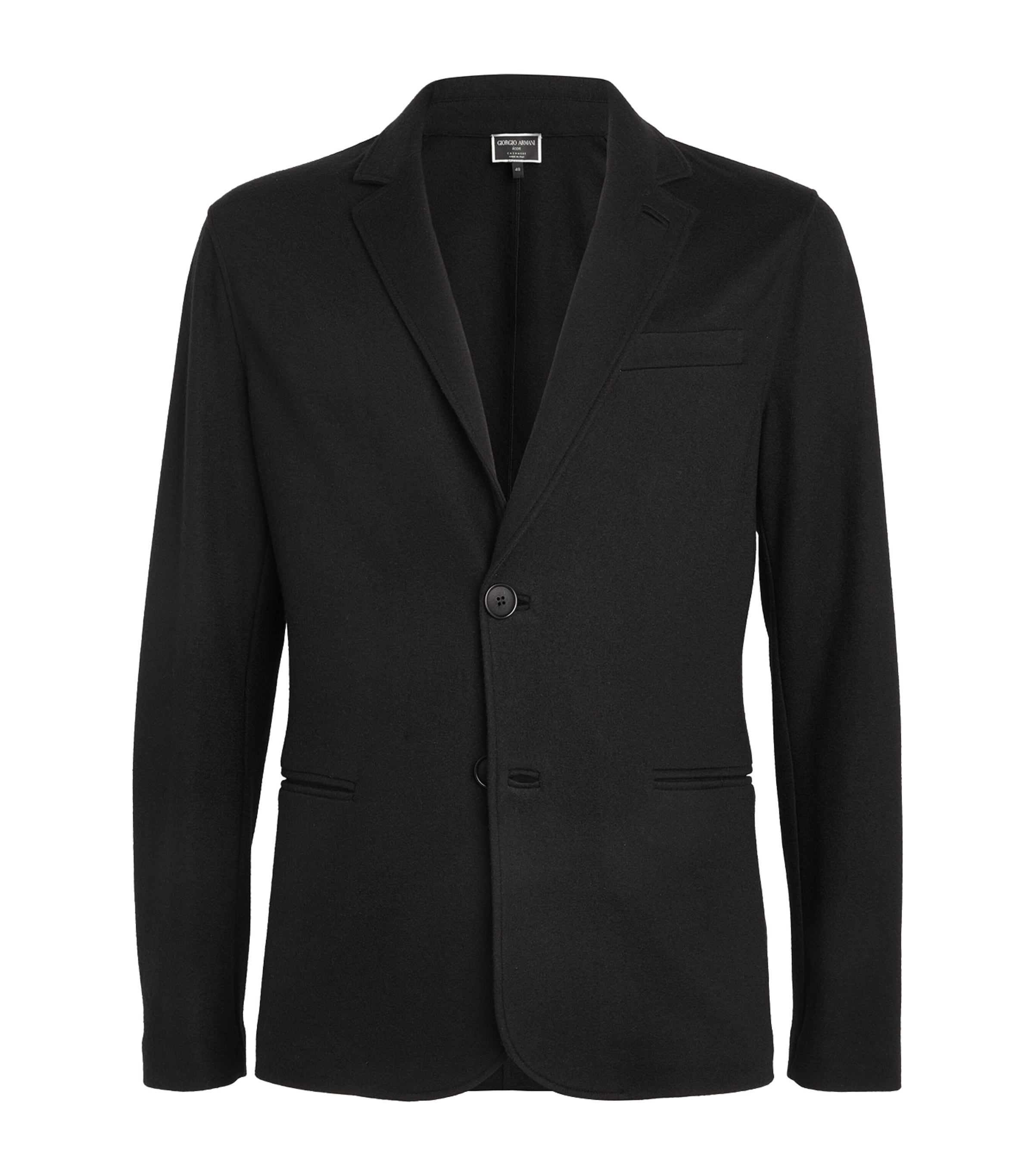 Shop Giorgio Armani Cashmere Single-breasted Blazer In Black