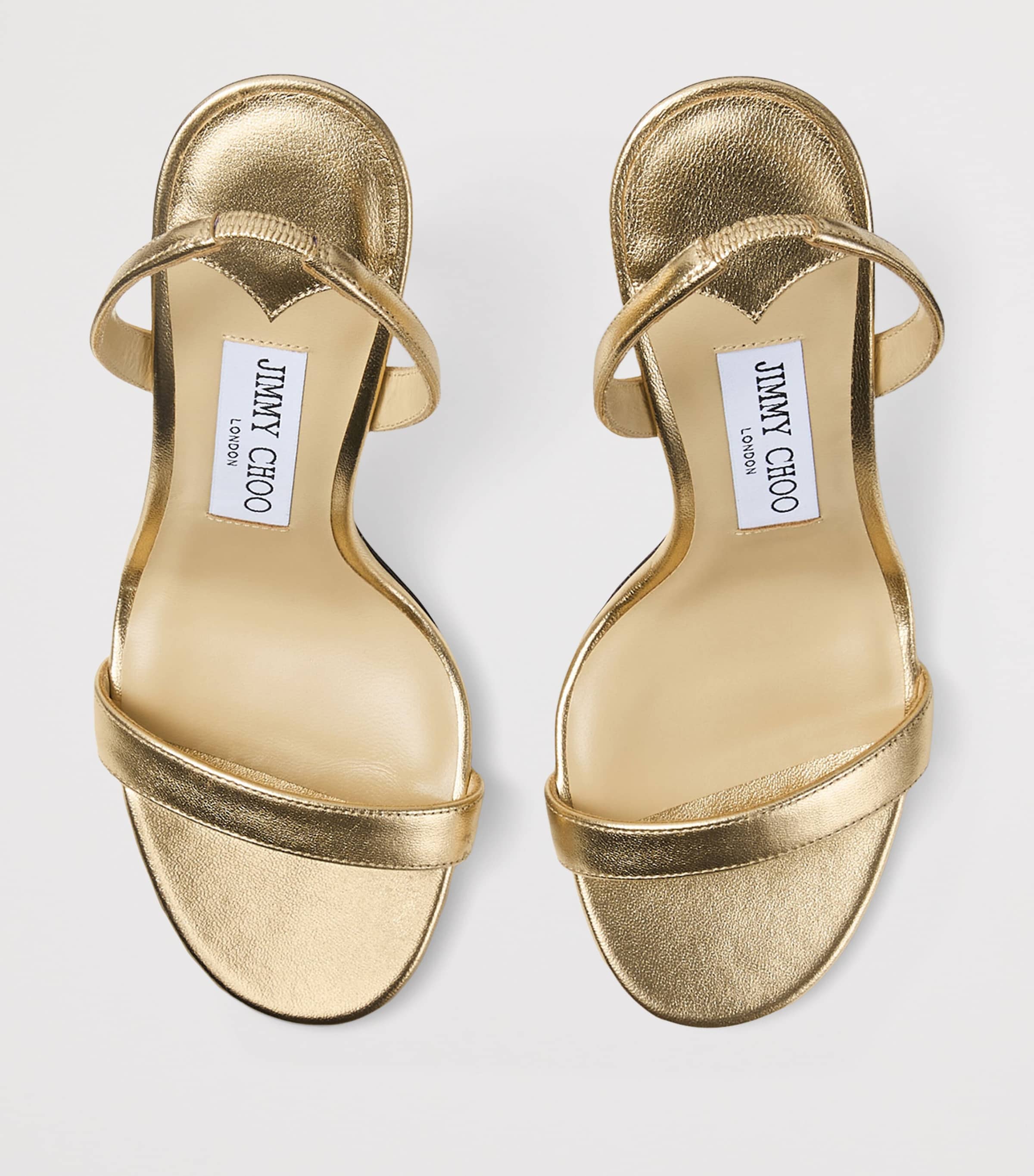 Jimmy Choo Jen 100 Metallic Leather Heeled Sandals Gold Image 4