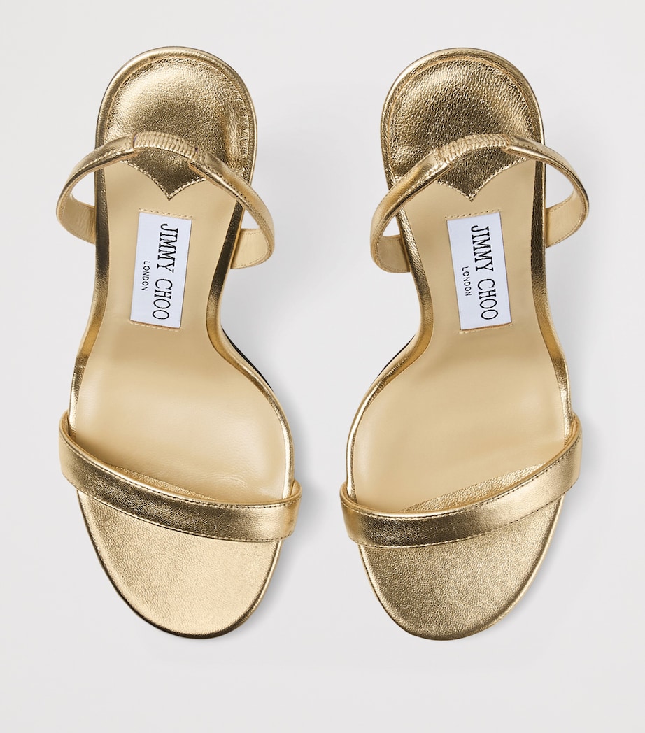 Jimmy Choo Jen 100 Metallic Leather Heeled Sandals Gold Image 4