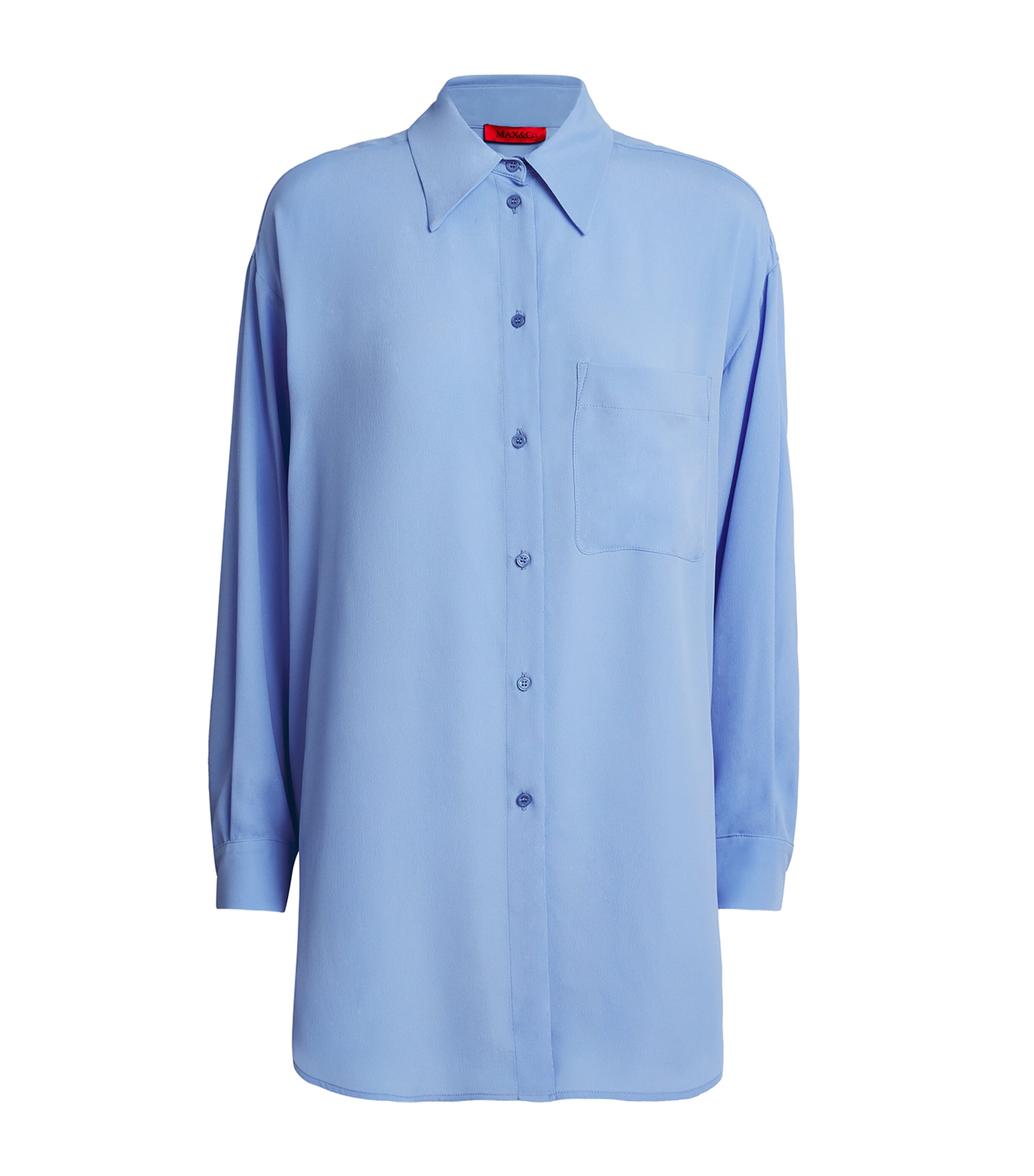 MAX&Co. Womens Oversized Shirt Light Blue Image 1