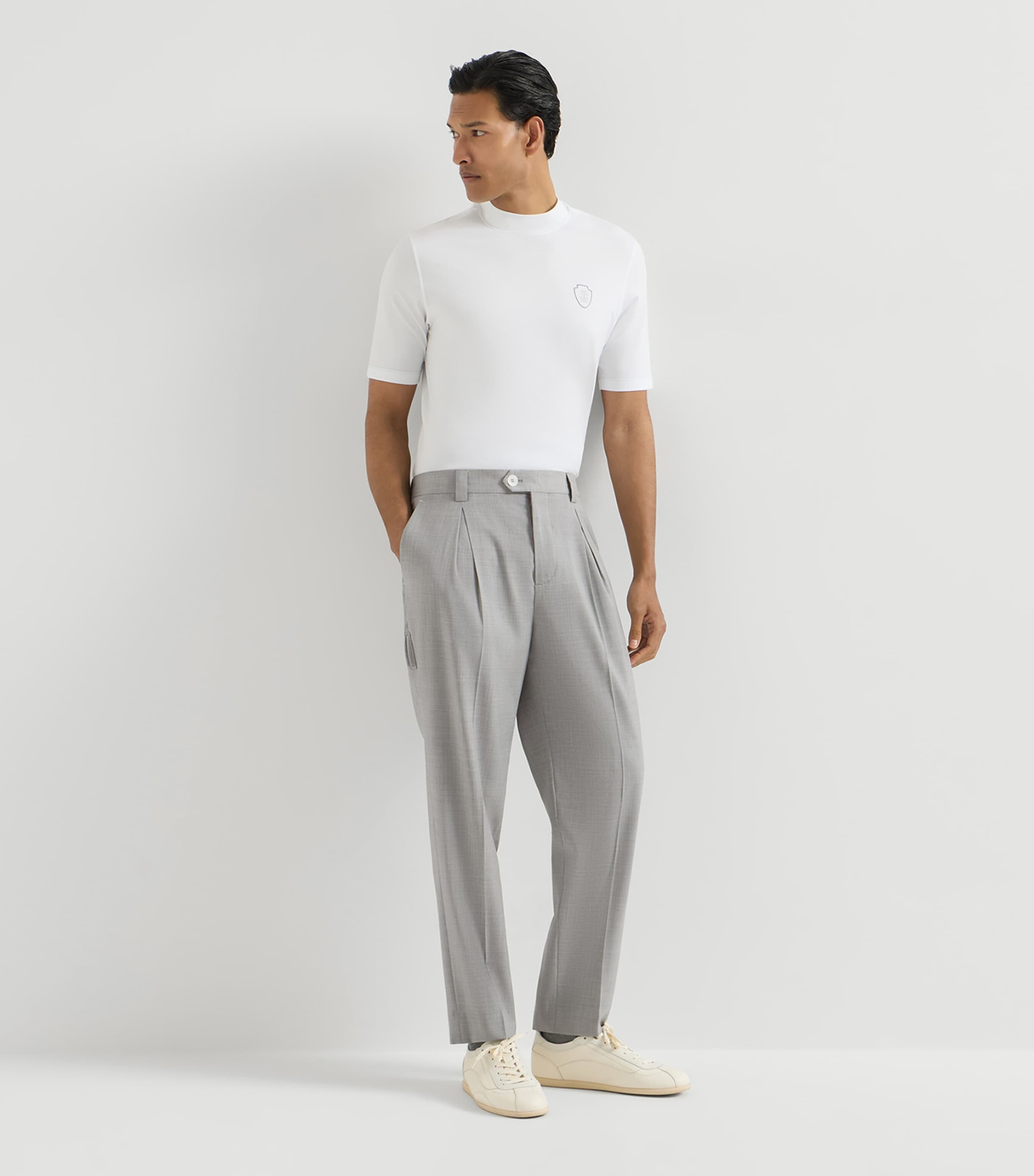 Brunello Cucinelli Mens Virgin Wool Pleated Trousers Image 2