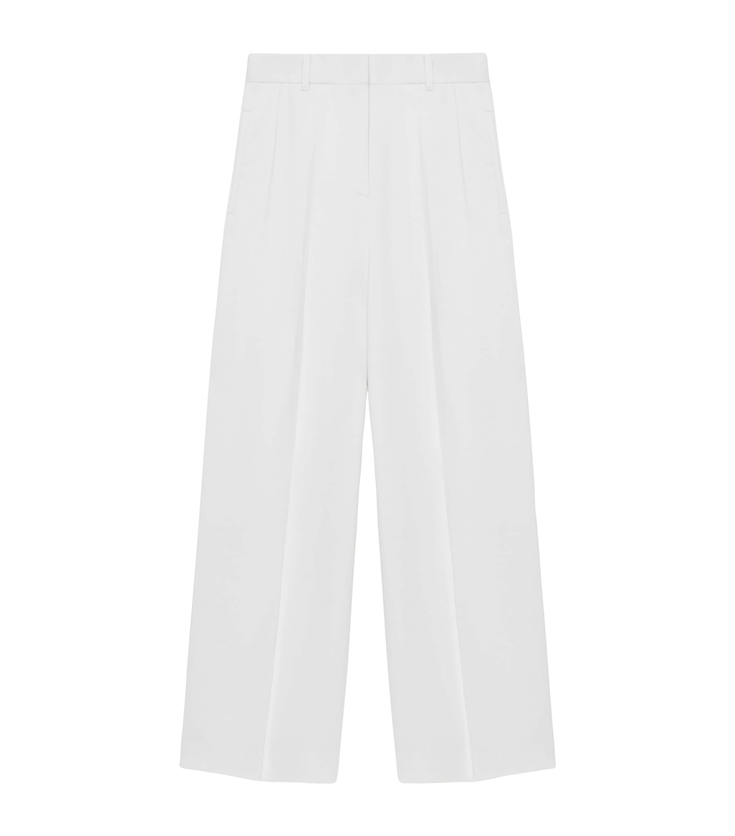 Loewe Womens White Mid-rise Straight-leg Stretch-jersey Trousers In White