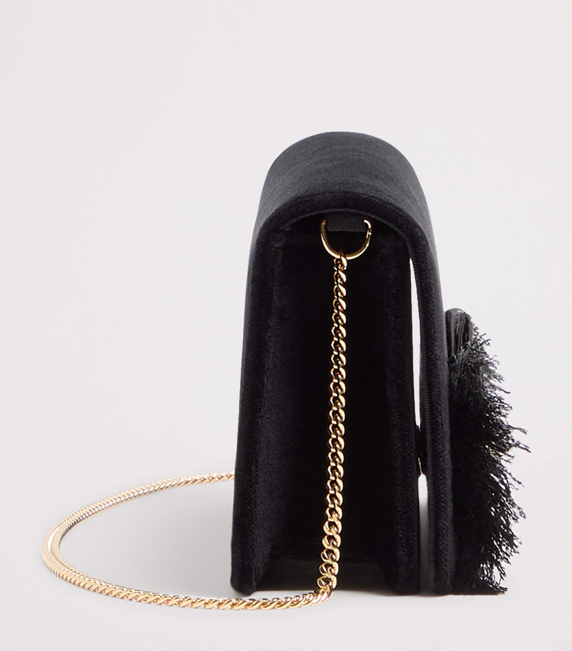 Mini Velvet VLogo Signature Bow Shoulder Bag EDM Image 3