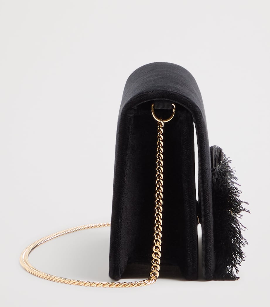 Mini Velvet VLogo Signature Bow Shoulder Bag EDM Image 3