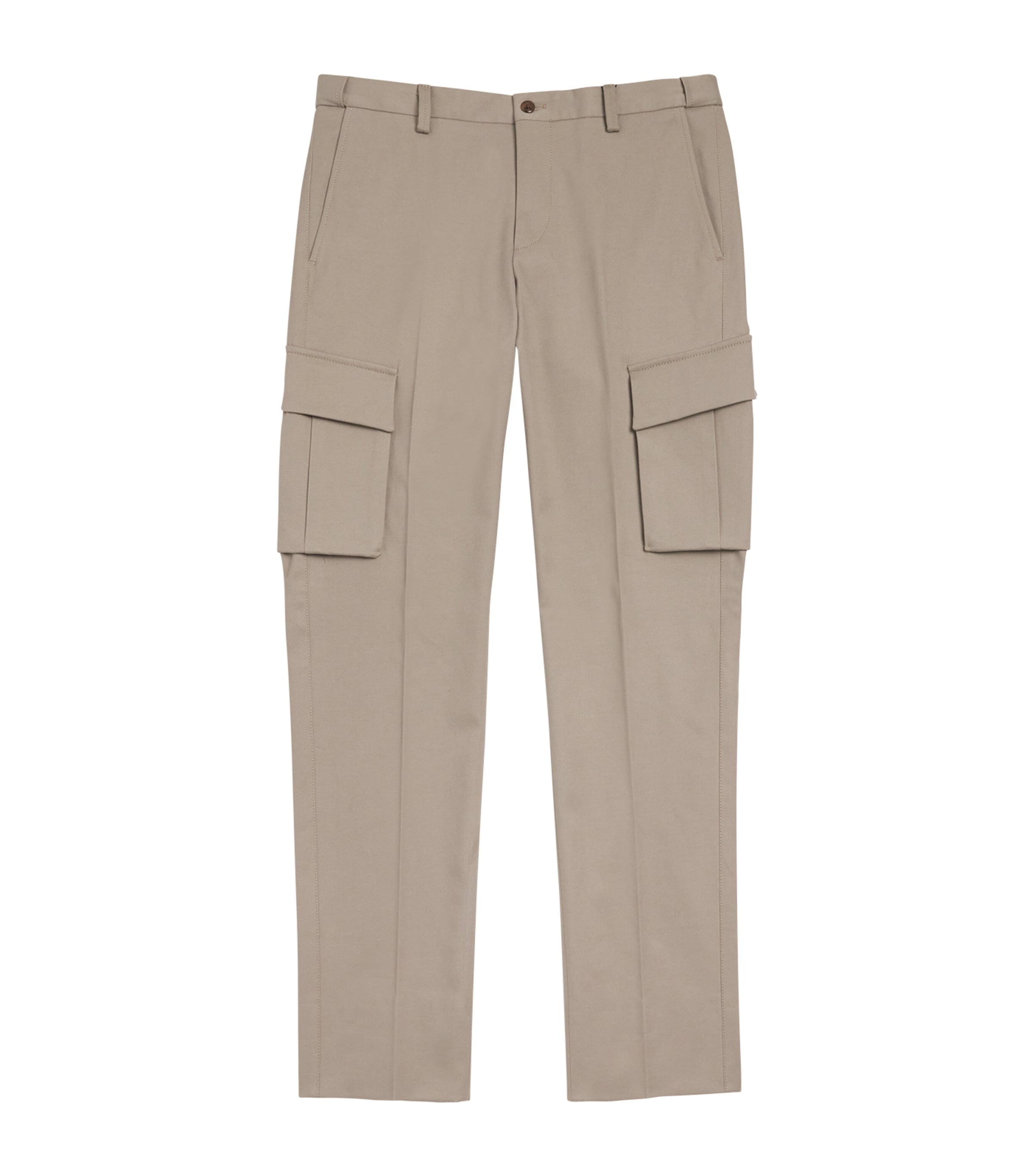 Corneliani Cotton Cargo Pocket Trousers In Beige