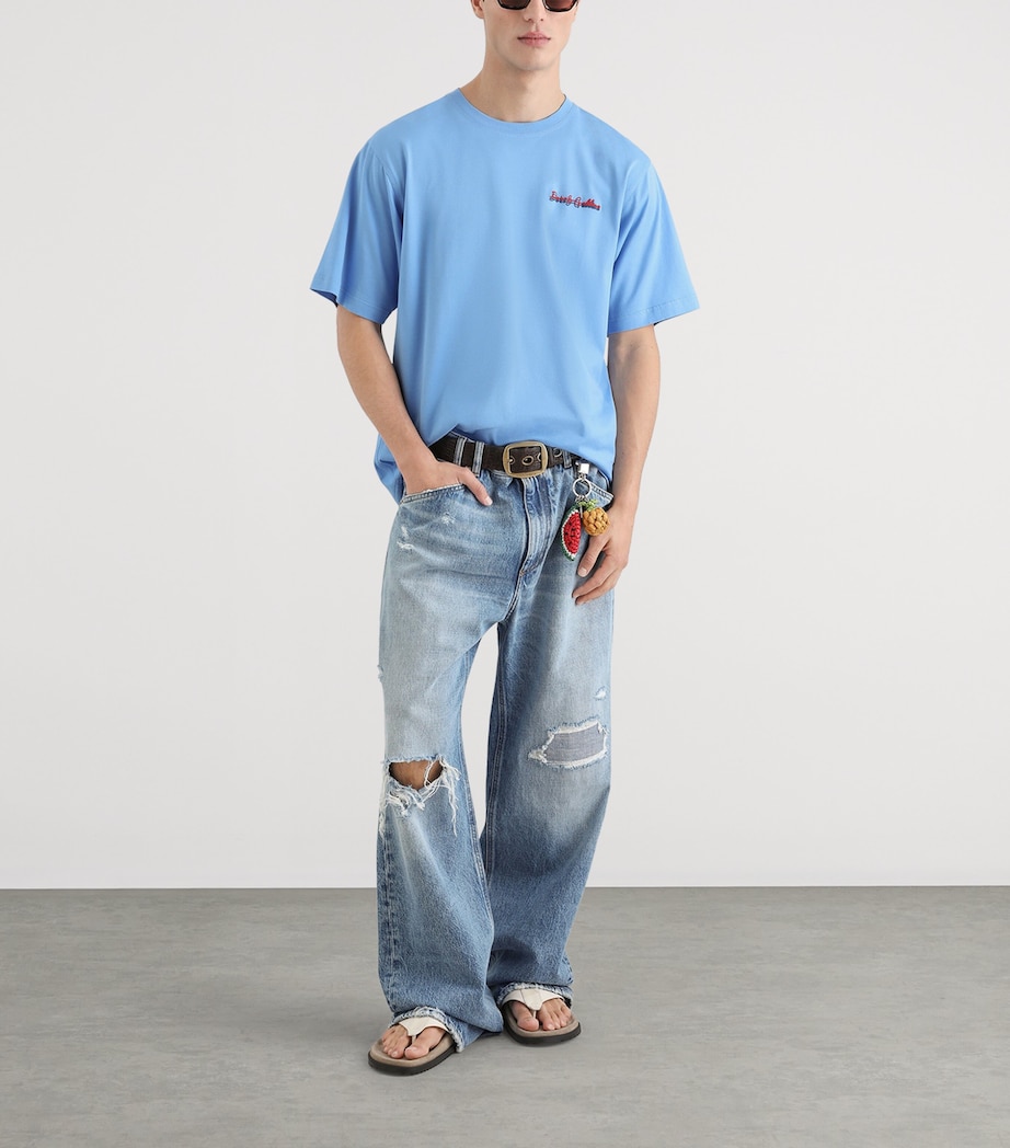 Dolce&Gabbana Mens Cotton Logo T-Shirt Light Blue Image 2