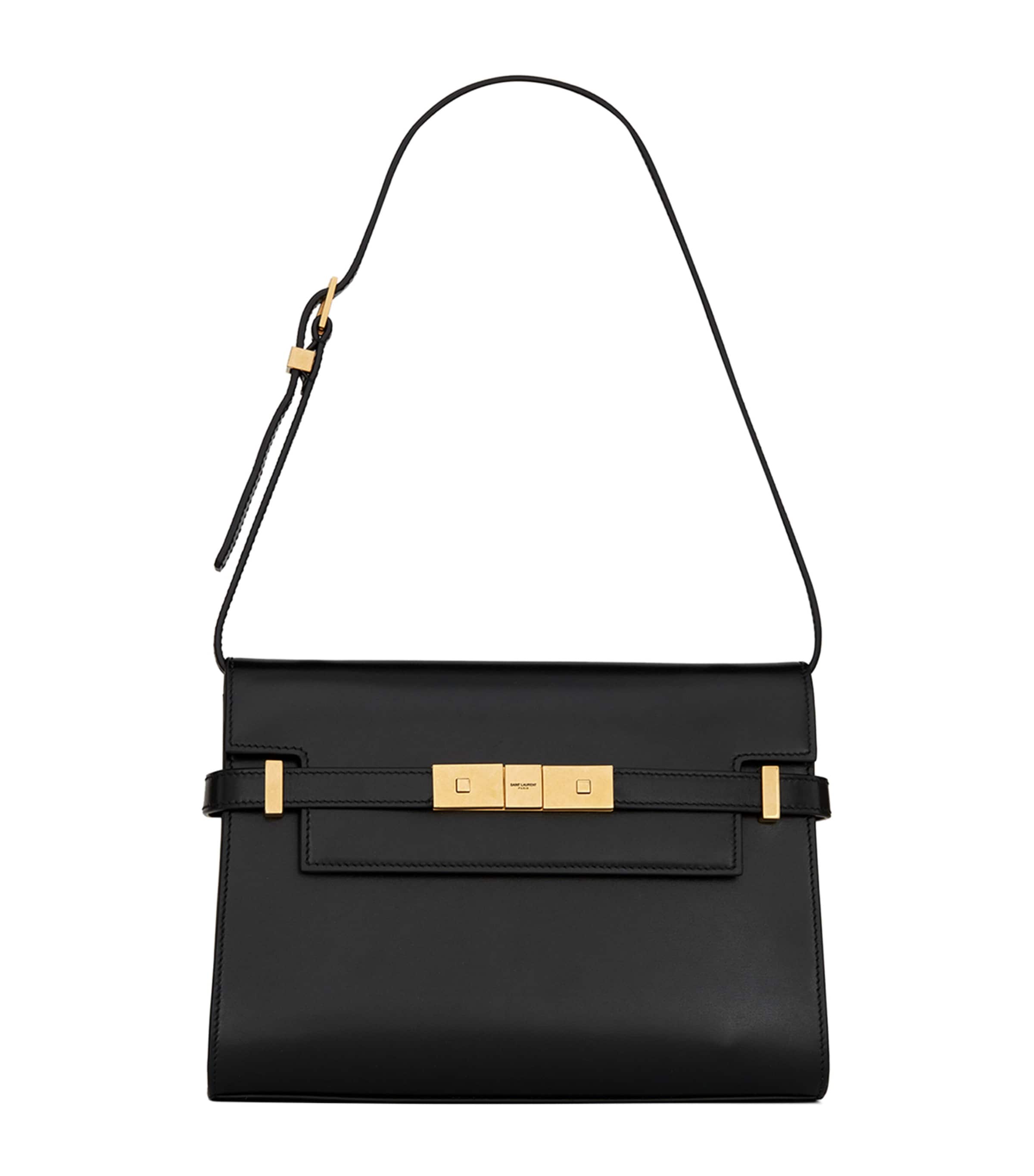 Saint Laurent Manhattan Small Shoulder Bag In Smooth Leather In Black