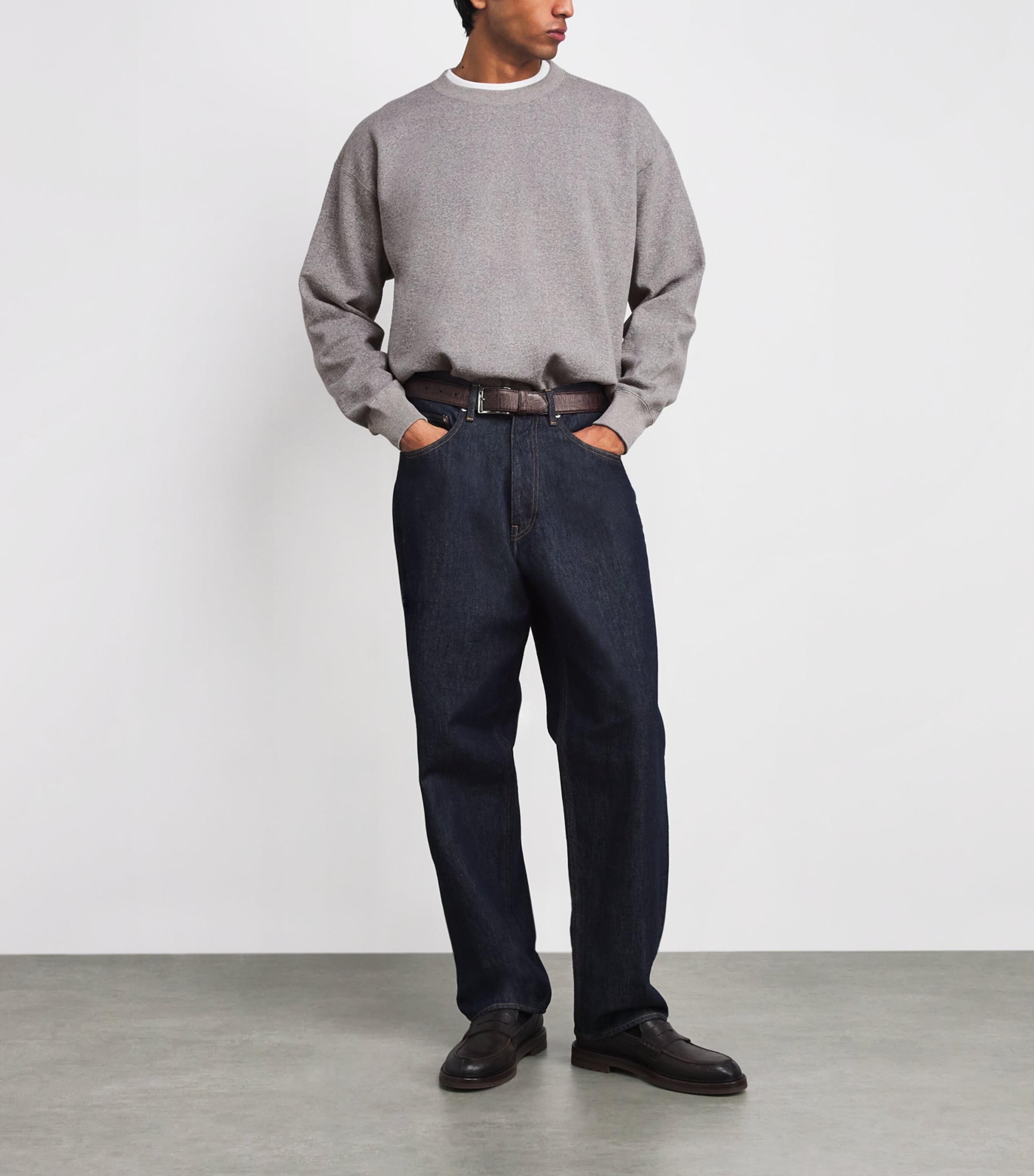 Cotton Smooth Soft Sweatshirt TOP GRAY Image 2