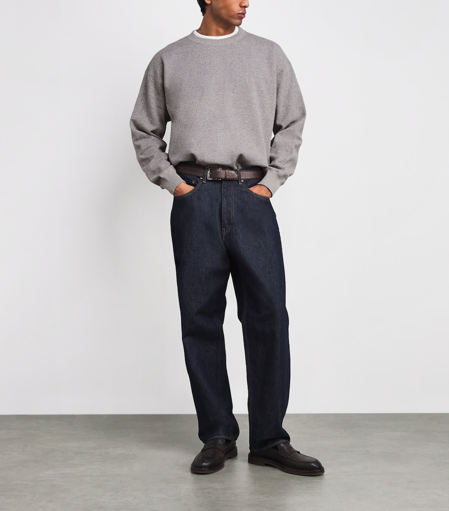 Cotton Smooth Soft Sweatshirt TOP GRAY Image 2