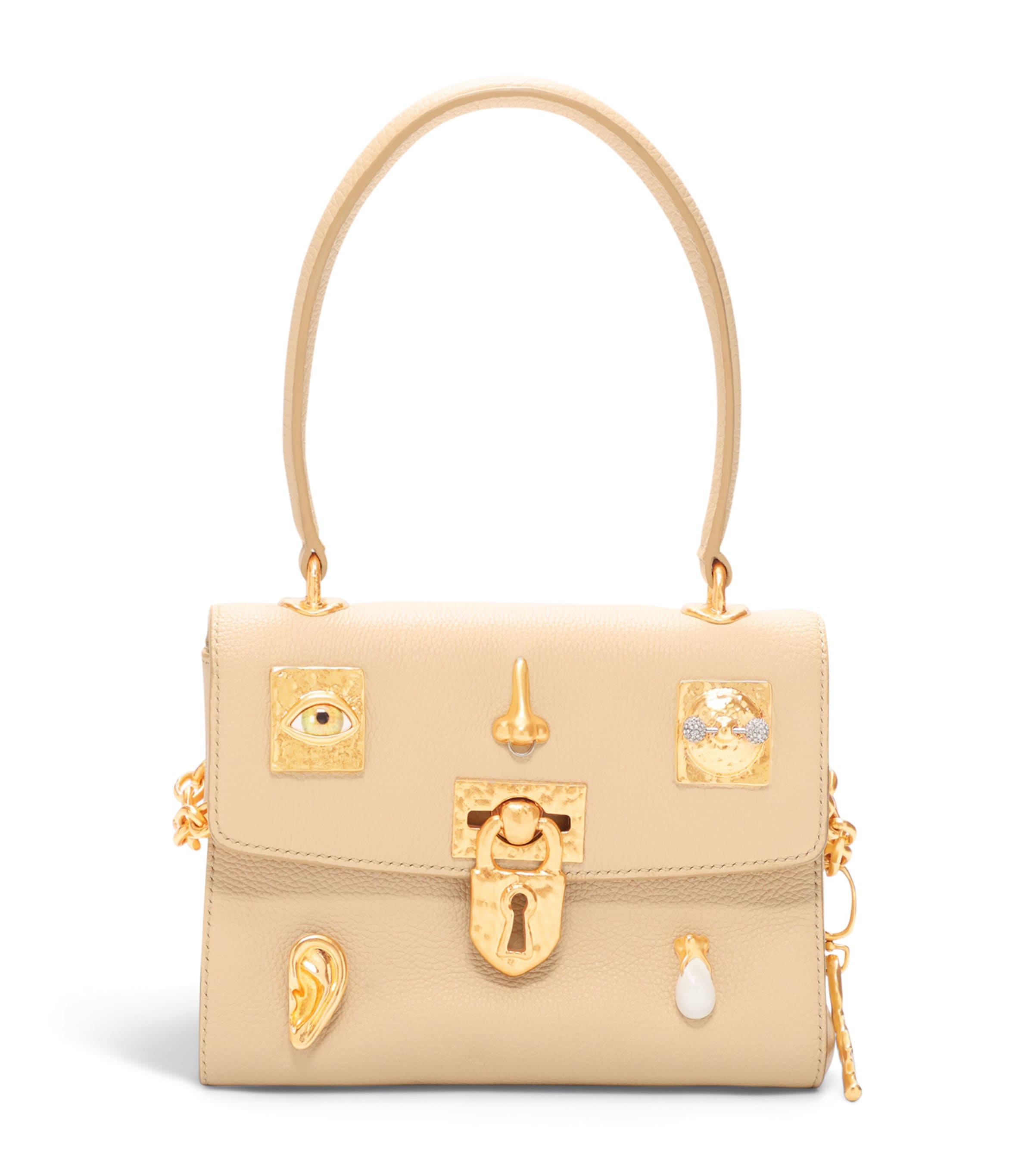 Schiaparelli Mini Leather Secret Bijoux Top-Handle Bag Oat Image 1