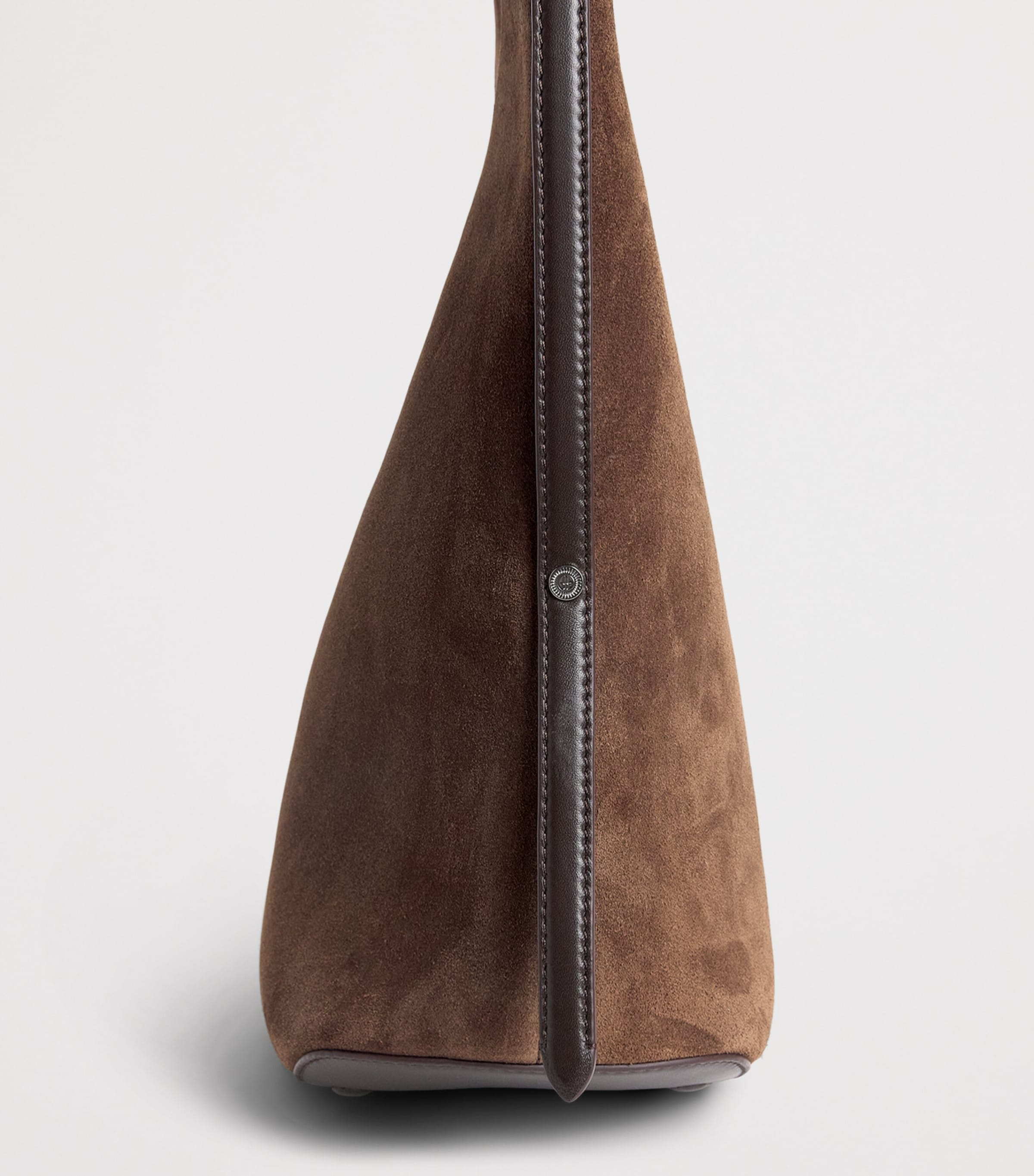 Harrods Medium Suede Penny Shoulder Bag Brown Image 6