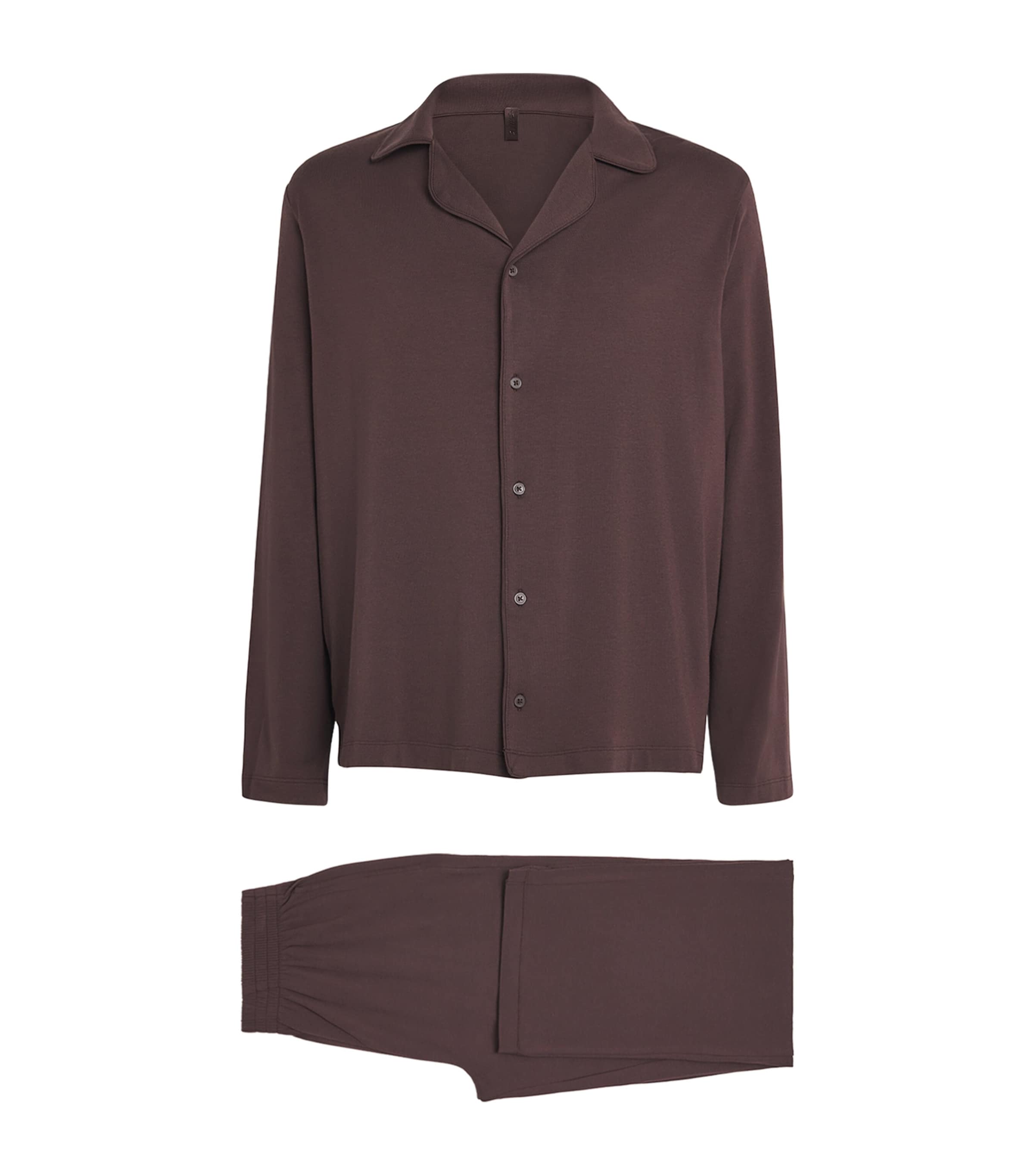 Skims Jersey Sleep Pyjama Set In Burgundy