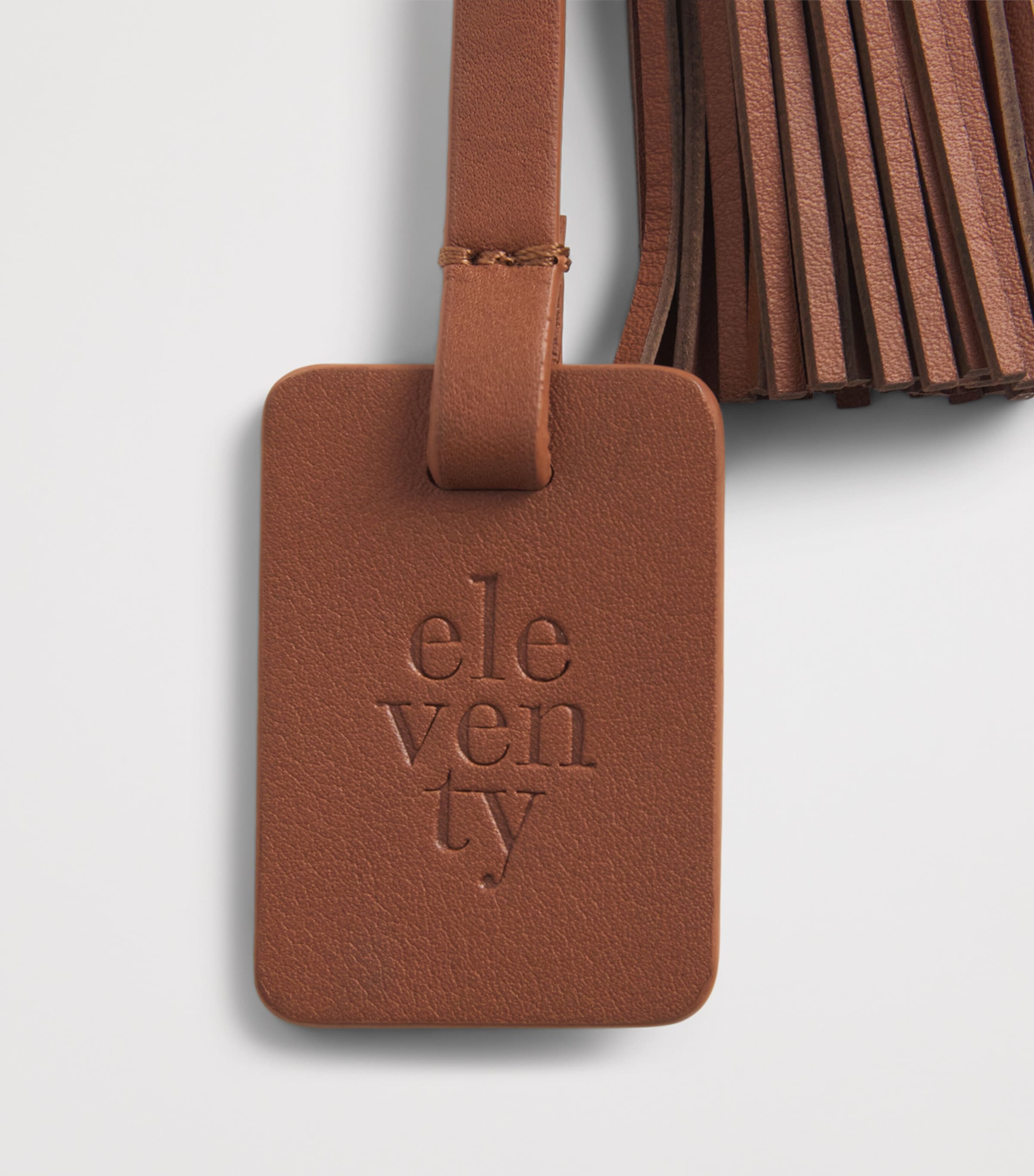 Eleventy Calfskin Fringed Keyring Cammello Image 2