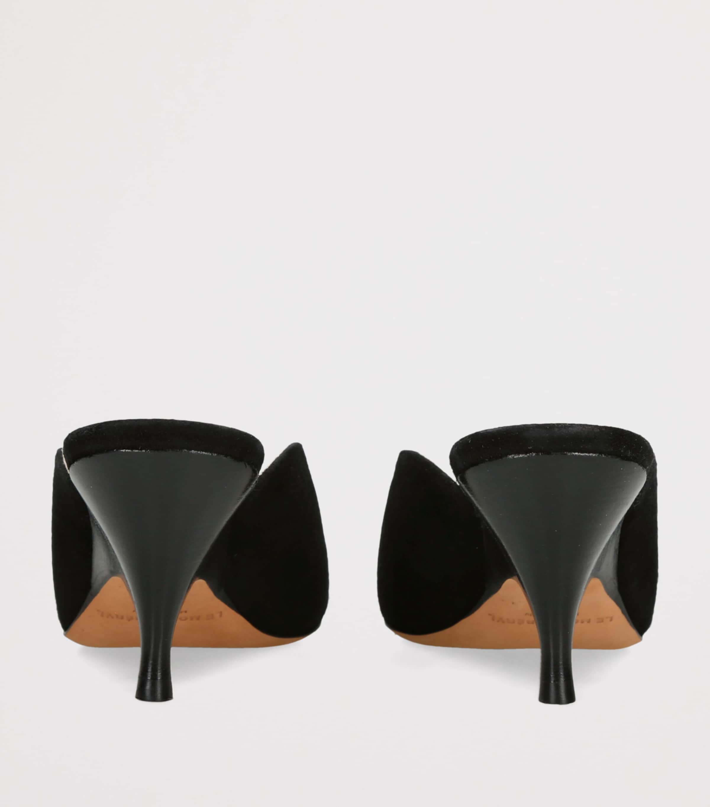 Le Monde Beryl Suede Petra Mules 65 Black Image 4