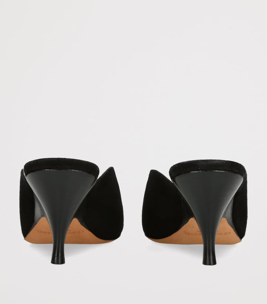 Le Monde Beryl Suede Petra Mules 65 Black Image 4