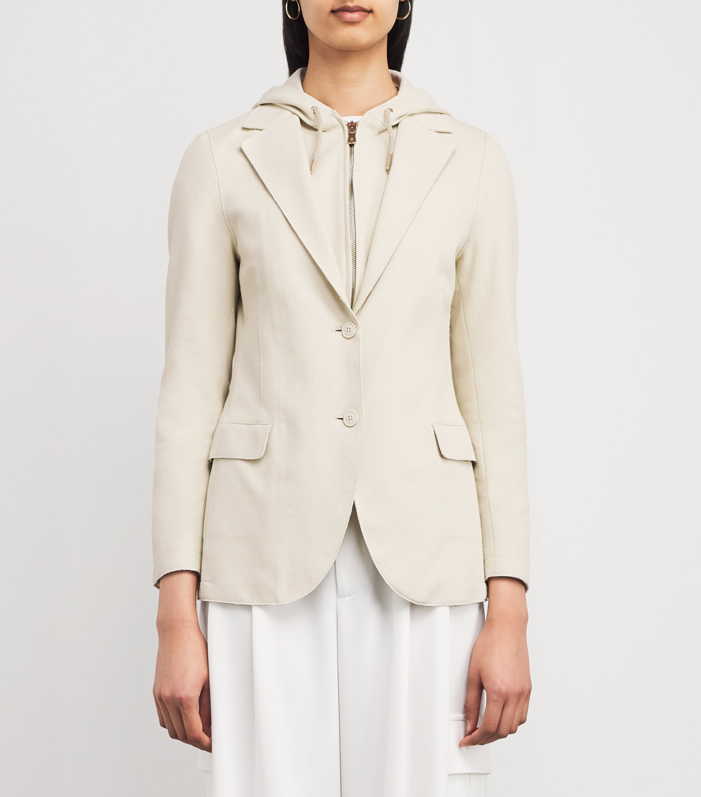 Stretch-Cotton Layered Blazer SABBIA Image 3
