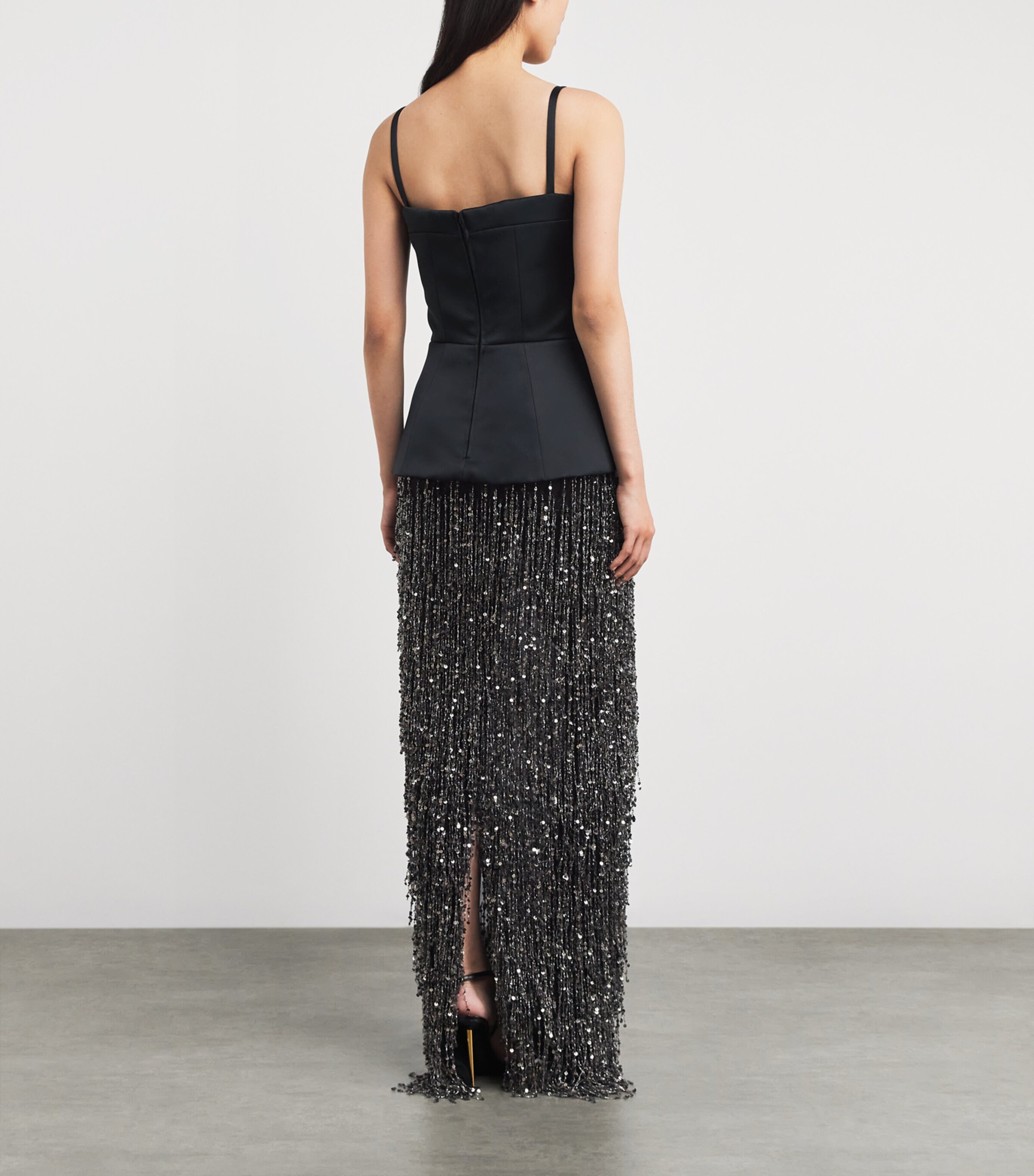 Safiyaa Womens Bustier Saori Gown Black With Gunmetal Image 3