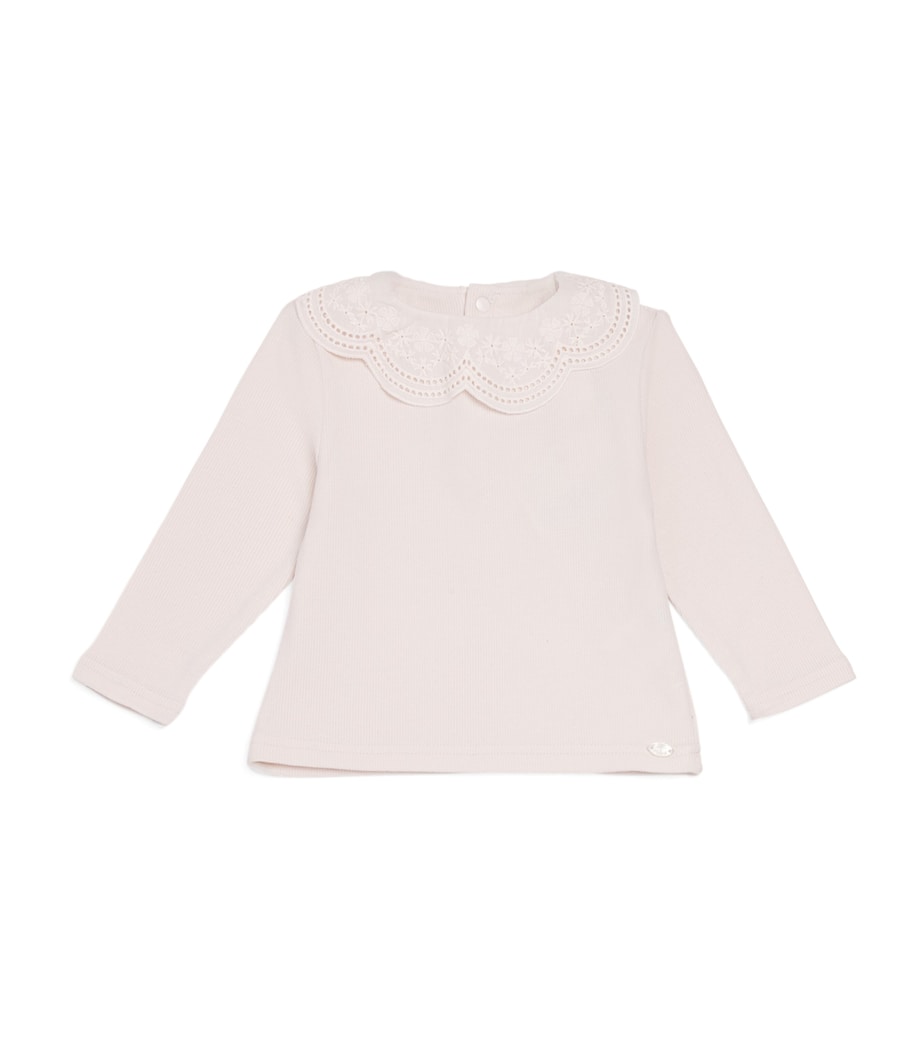 Collar-Detail Ribbed T-Shirt (3 Months-4 Years) 31ROSE P LE Image 1