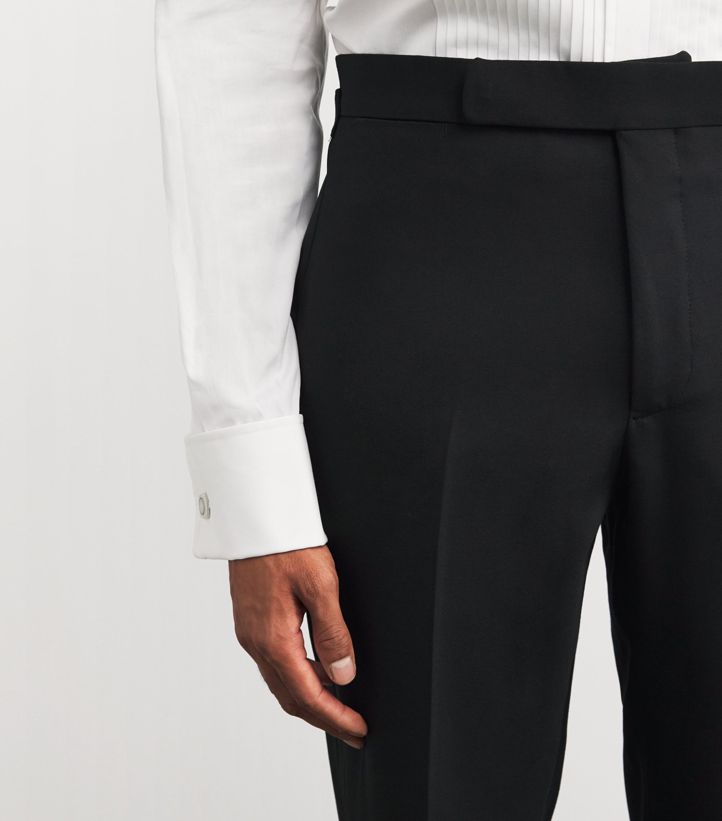 Wool Barathea Peak 2-Piece Suit BLACK Image 6