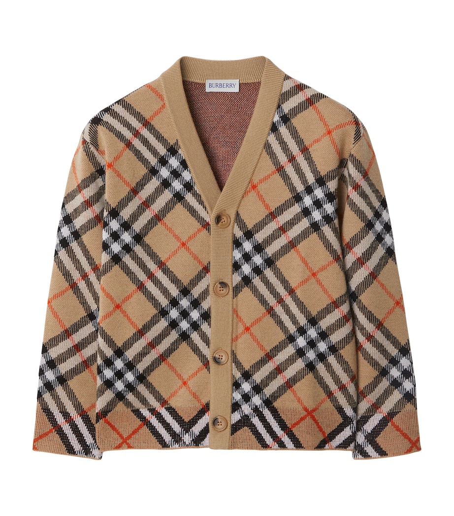Wool Check Cardigan (3-12 Years) SAND IP CHECK Image 1