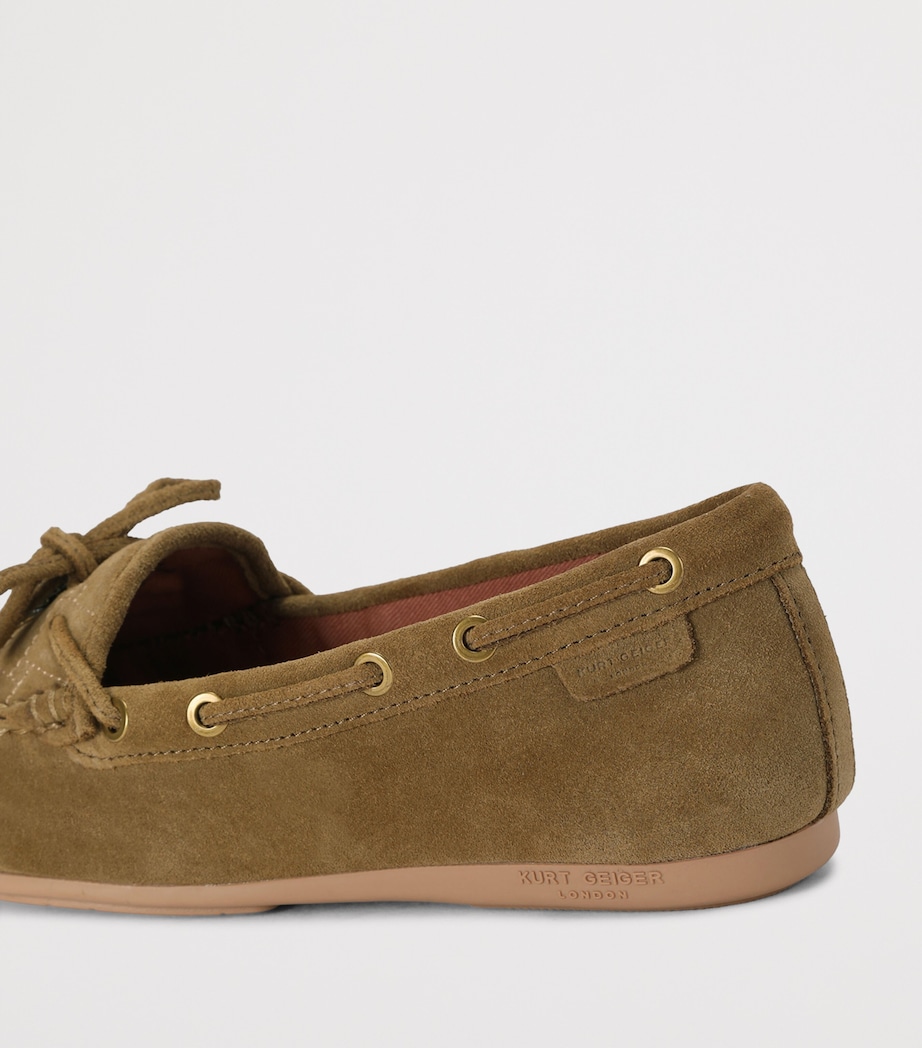 Kurt Geiger London Suede Eagle Moccasins Tan Comb Image 3