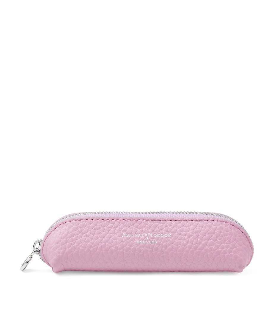 Croc-Embossed Leather Baby Pen Case LILAC Image 1