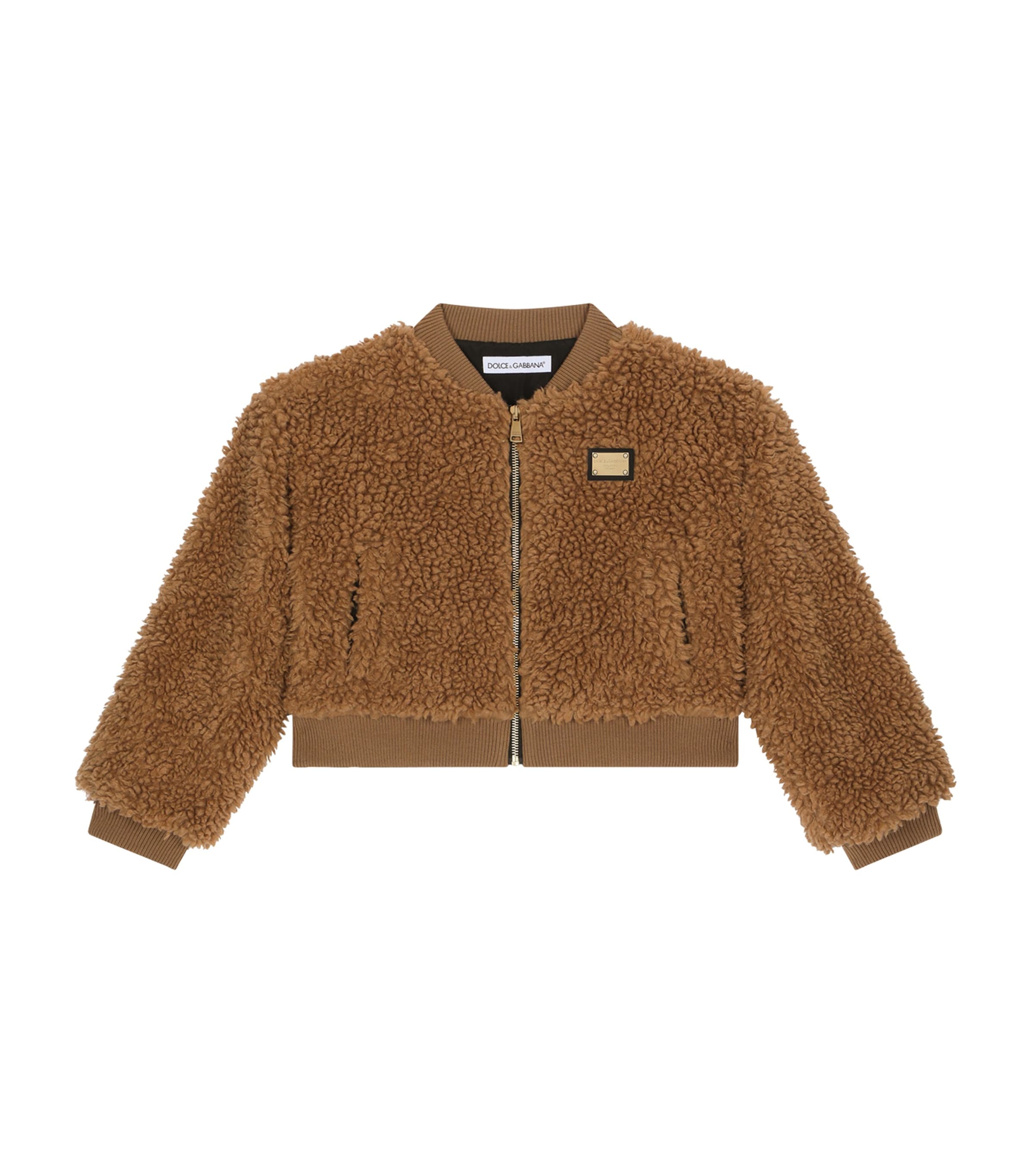 DOLCE & GABBANA LOGO-PLAQUE BOMBER JACKET 