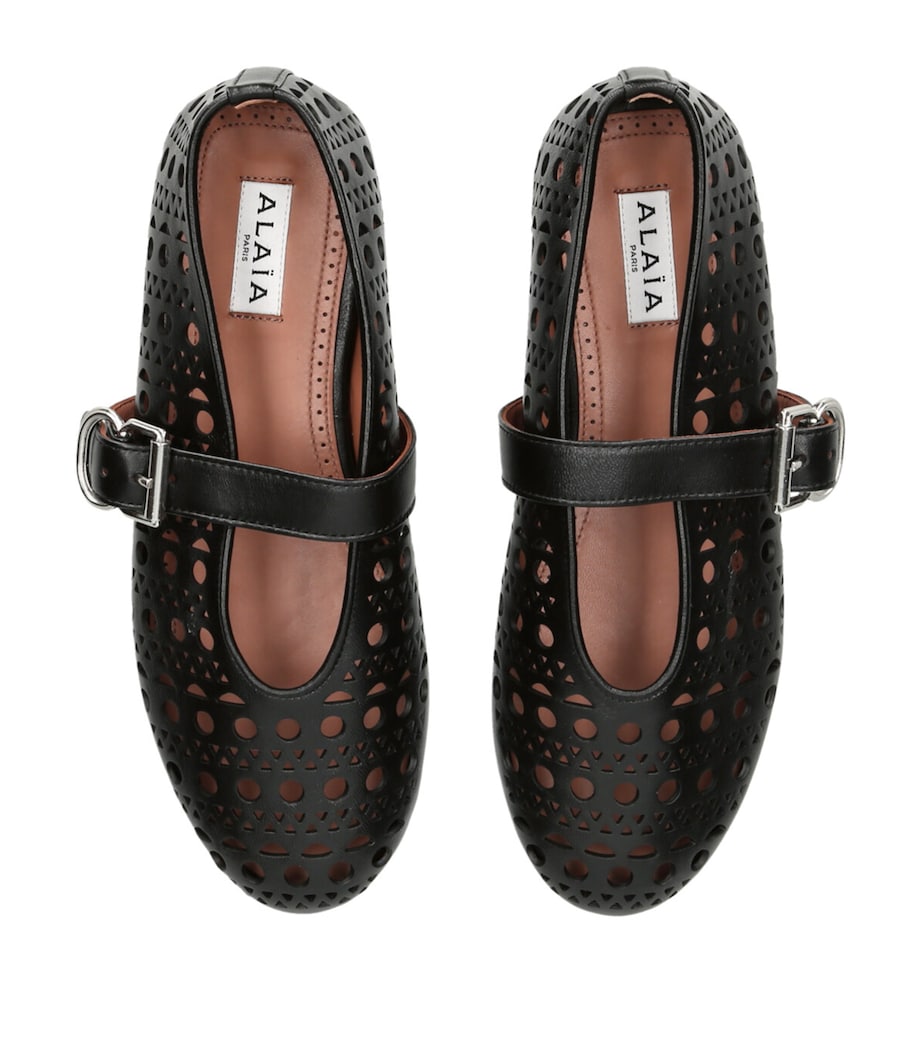 Leather Vienne Ballet Flats BLACK Image 4