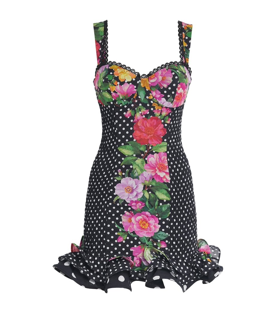 Charo Ruiz Ibiza Womens Floral Polka-Dot Aitana Mini Dress Black Dots Image 1