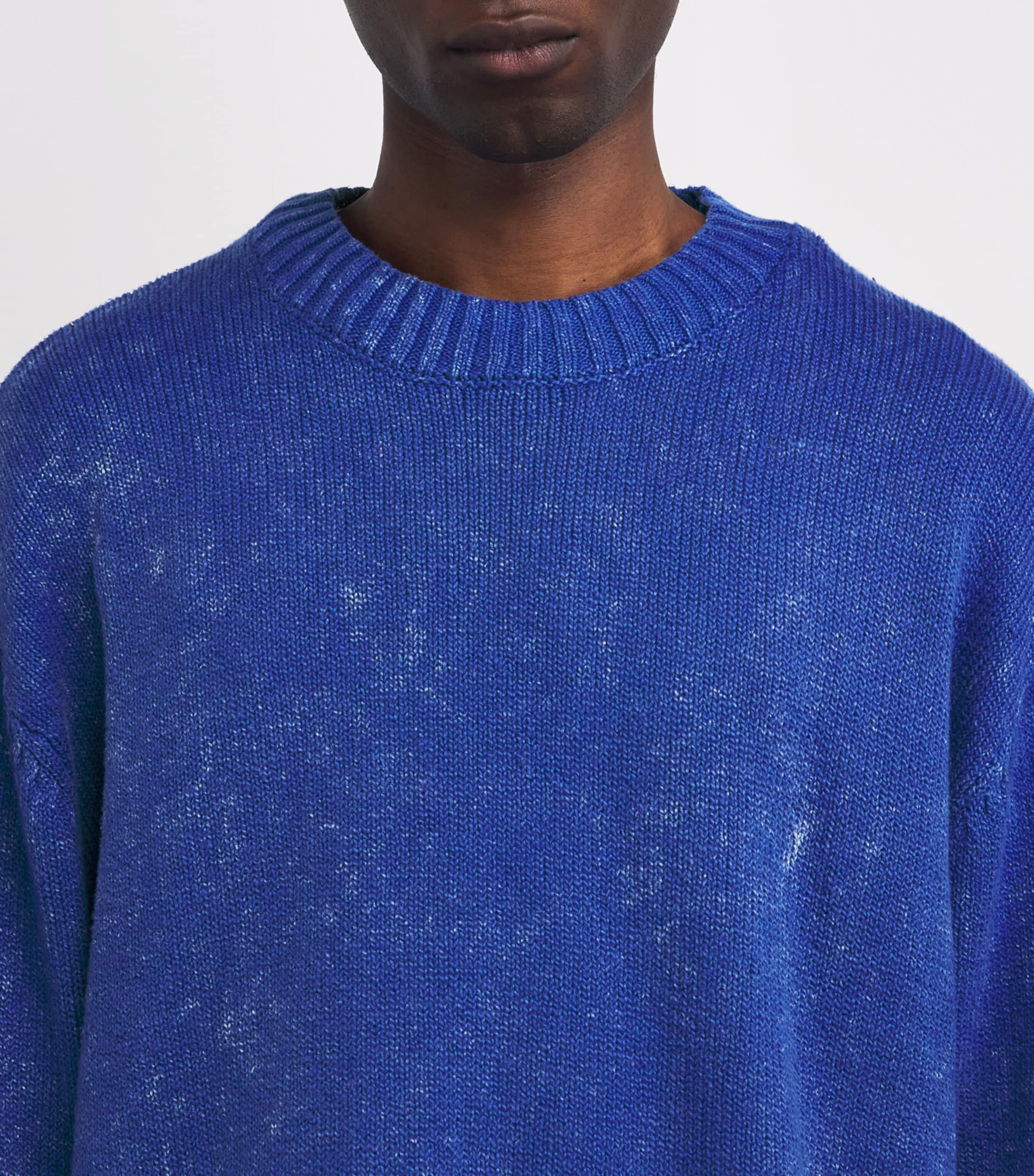 COLE BUXTON Blue Cotton Acid-Wash Sweater | Harrods US