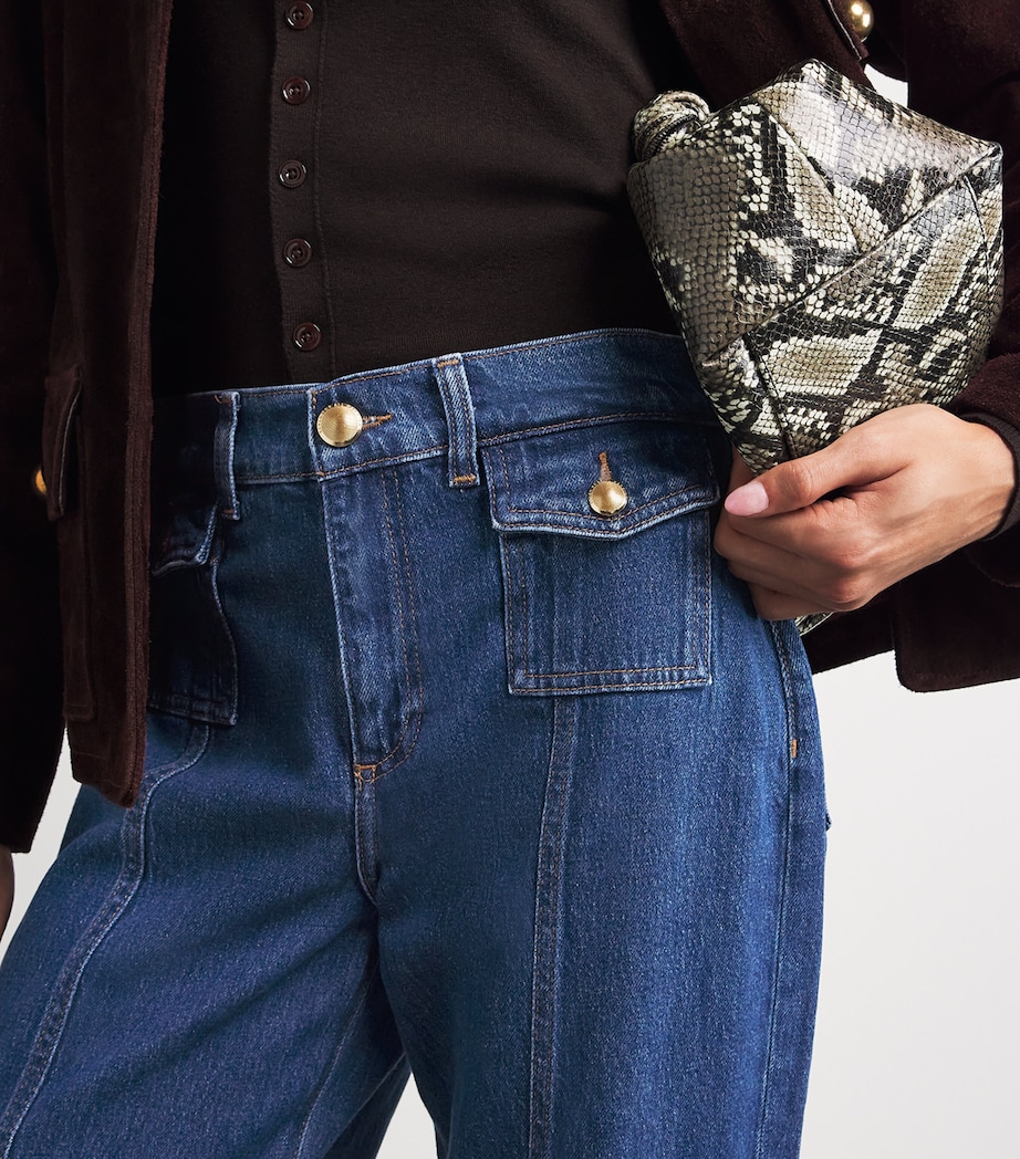 Patched-Pocket Lotta Flared Jeans U71BH Image 6