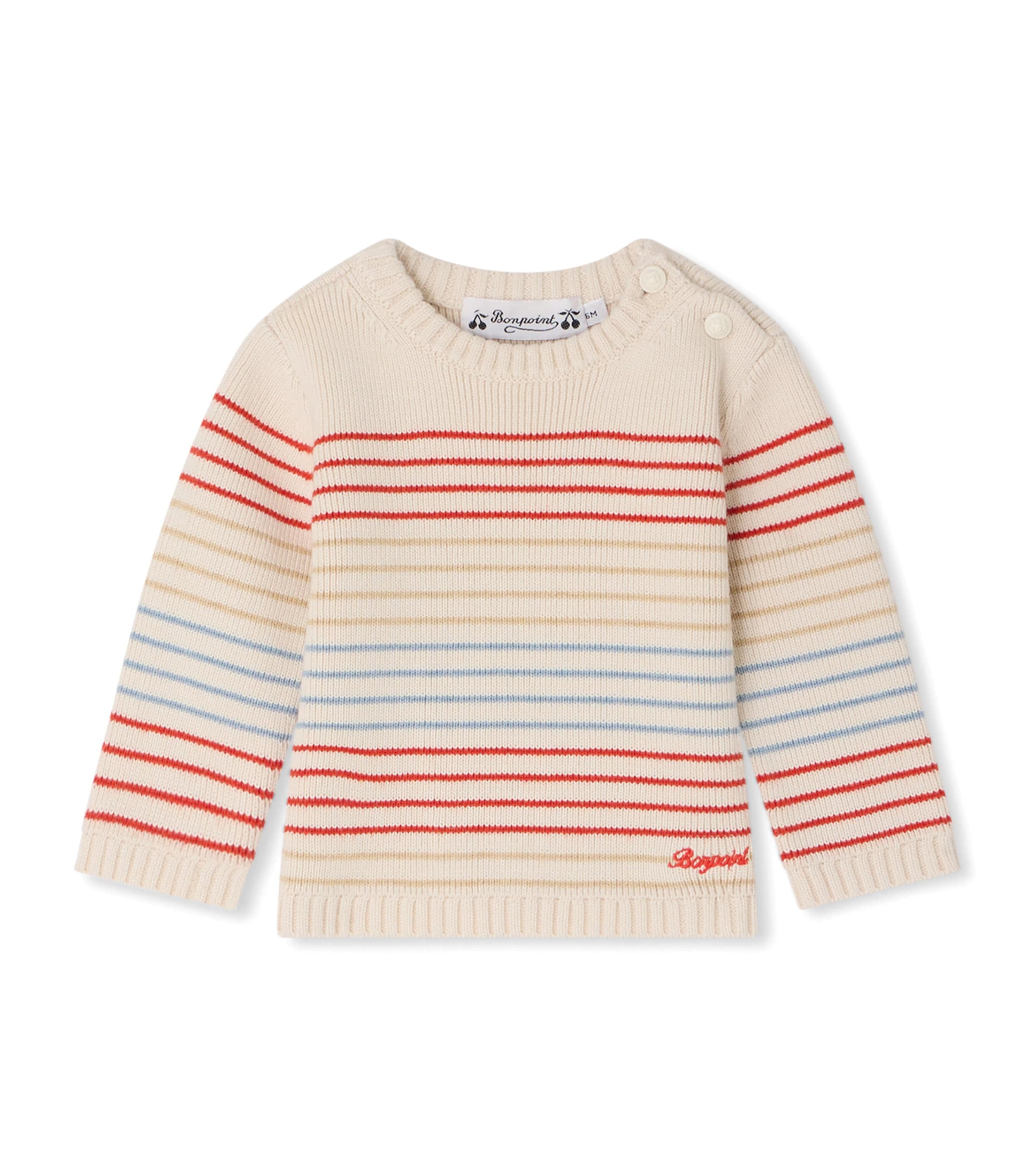 Bonpoint Cotton-Cashmere Sweater (3-12 Months) Ra Ecru Image 1