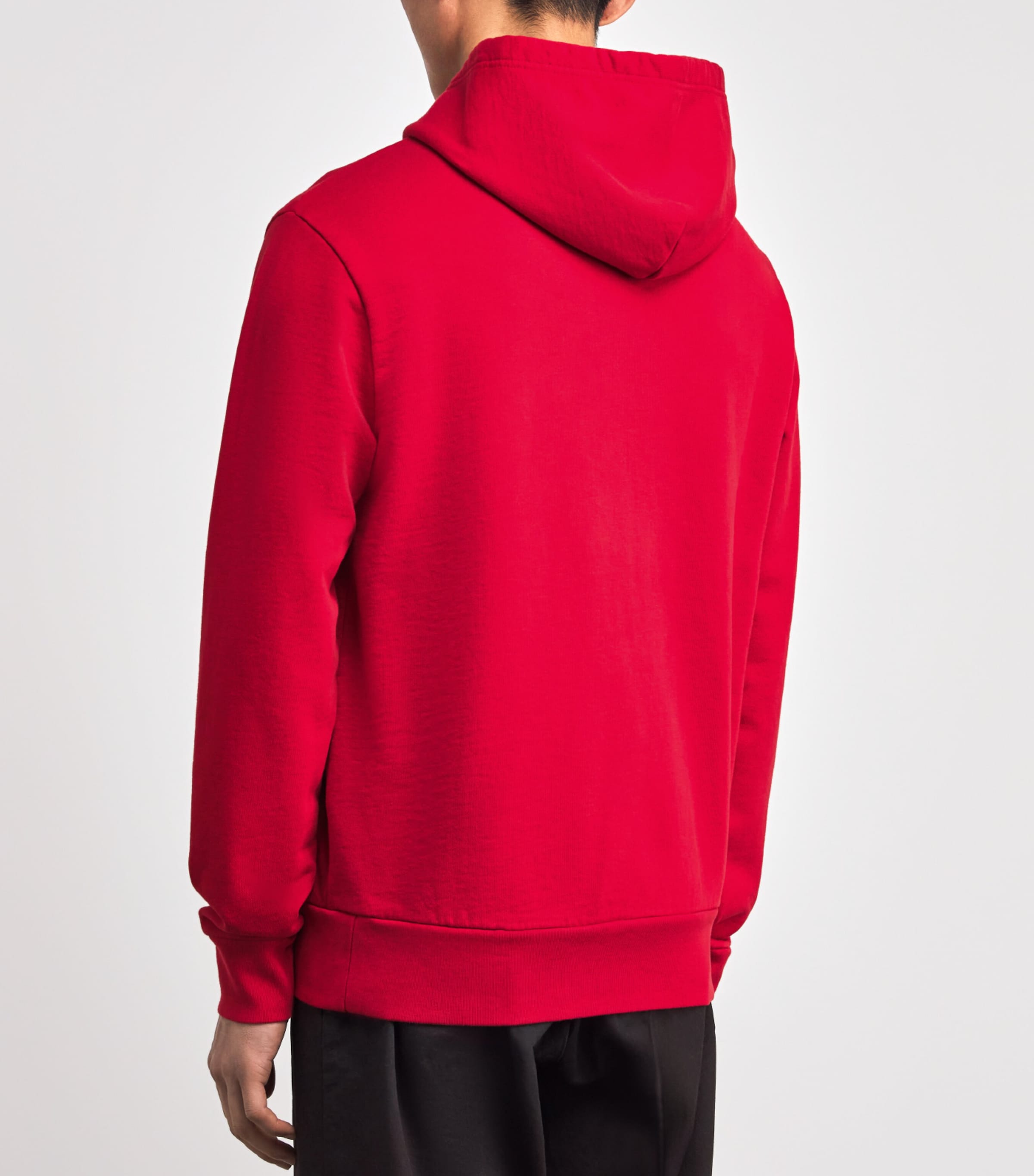 Cotton Polo Horsehoe Hoodie RED Image 4